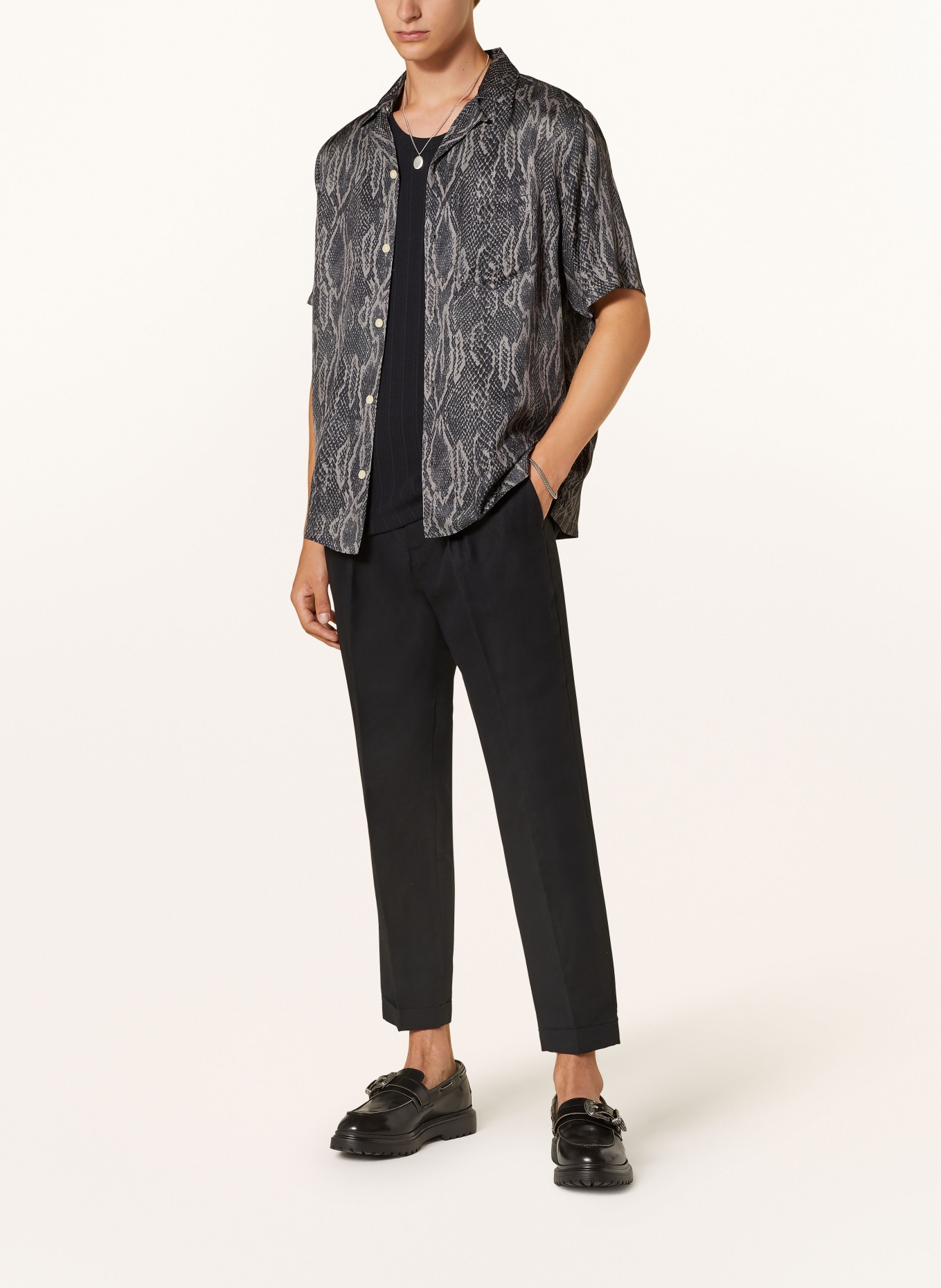 ALLSAINTS Resort shirt BOOMSLANG relaxed fit, Color: BLACK/ GRAY (Image 2)