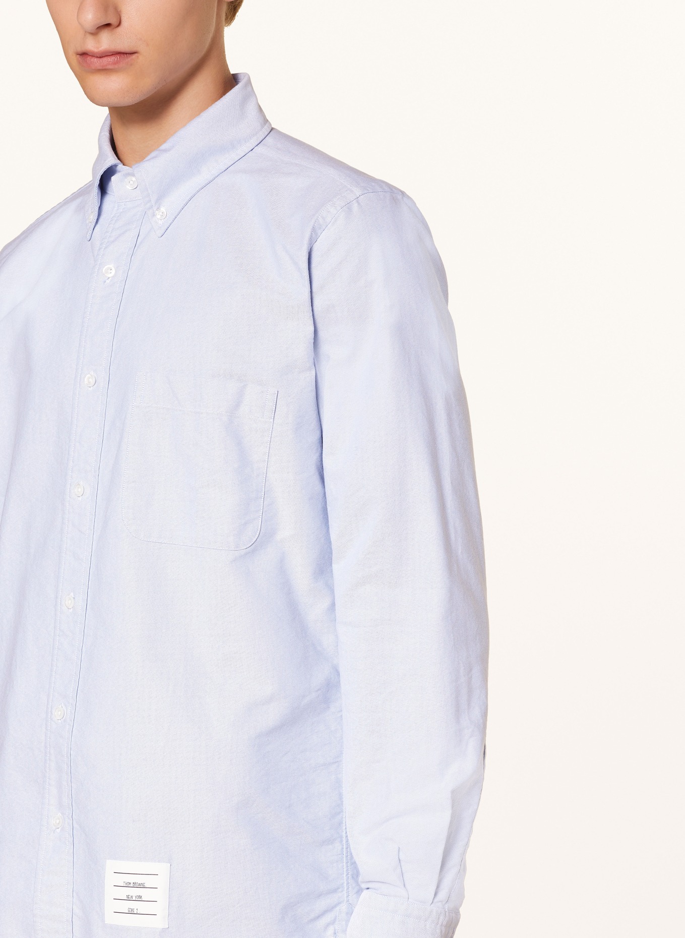 THOM BROWNE. Koszula oxford straight fit: JASNONIEBIESKI