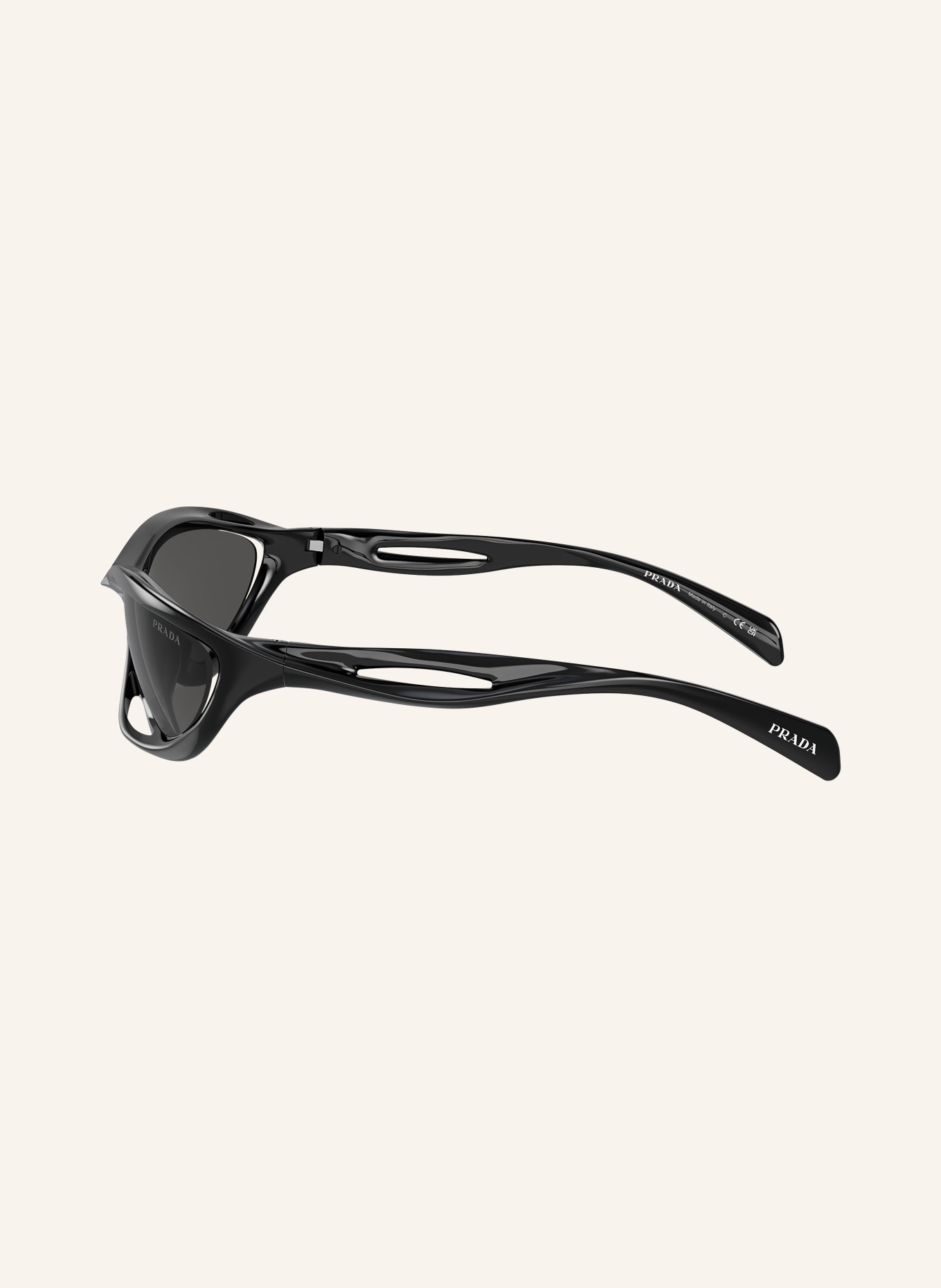 PRADA Sunglasses PRA23S, Color: 1AB5S0 - BLACK/ DARK GRAY (Image 3)