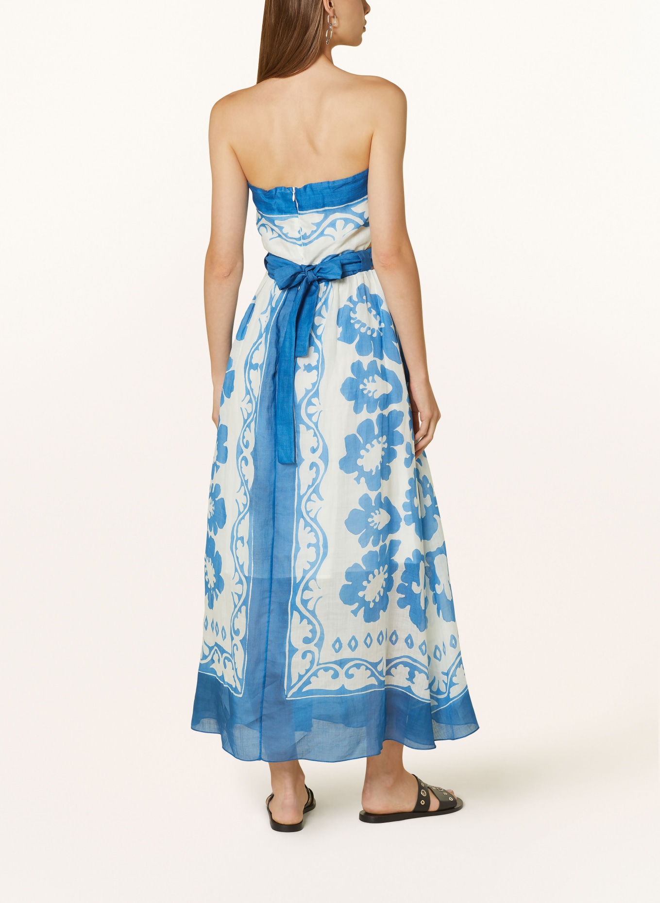 SANDRO Sukienka na jedno ramię z wycięciami, Kolor: BIAŁY/ NIEBIESKI (Obrazek 3)