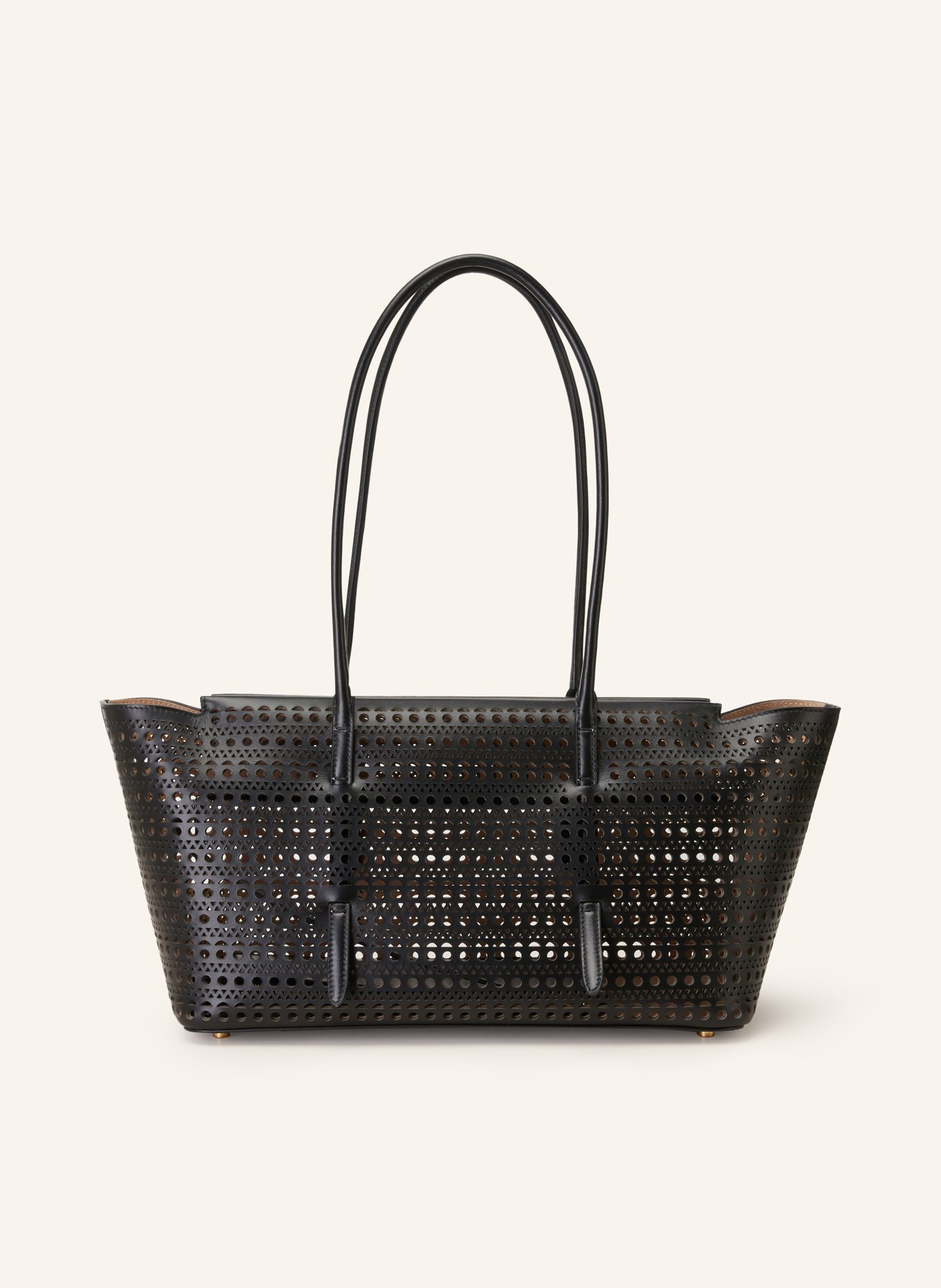 ALAÏA Shopper NEW MINA 32 with pouch, Color: BLACK (Image 1)