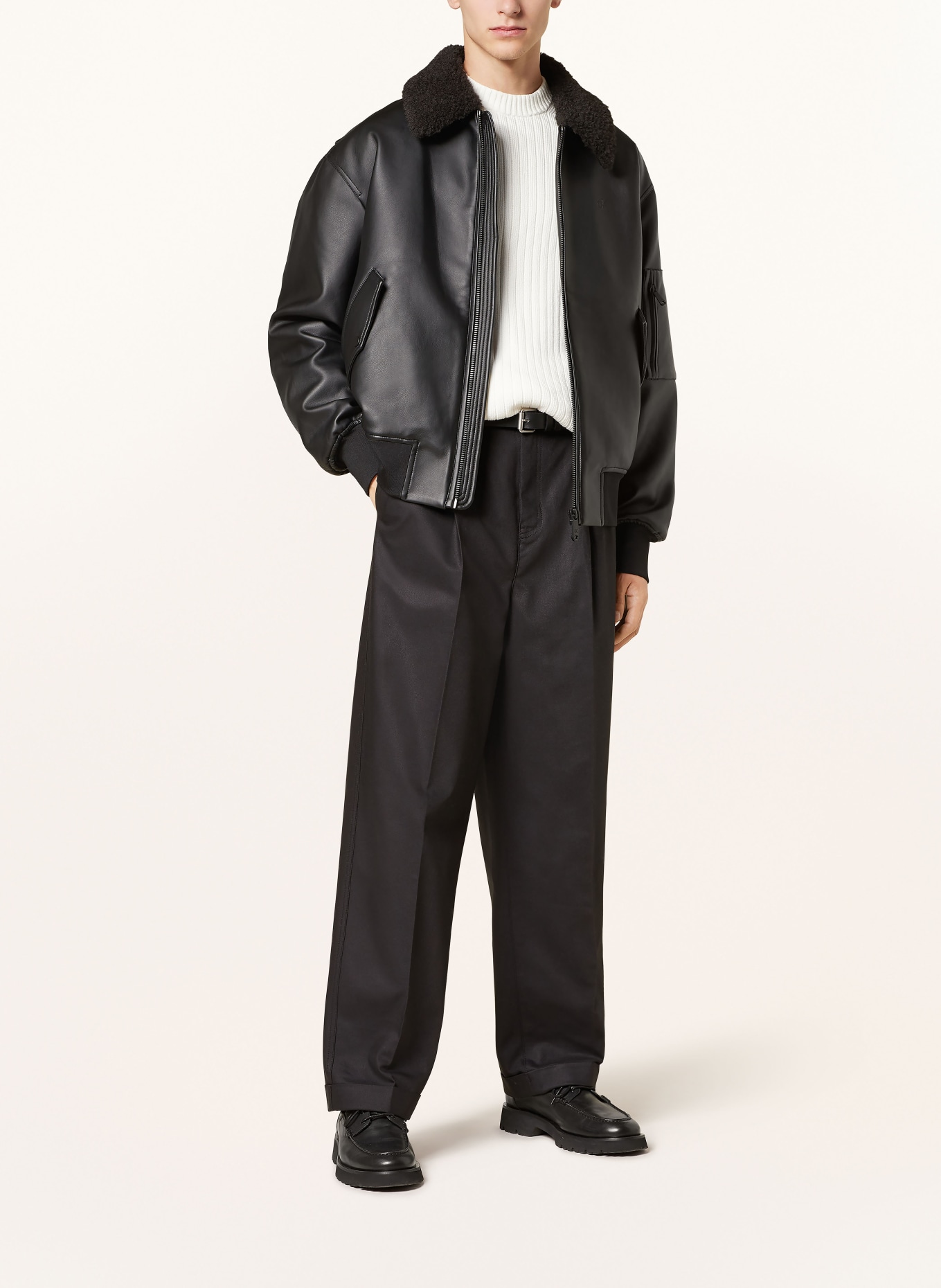 Calvin Klein Jeans Blouson aspect cuir: NOIR