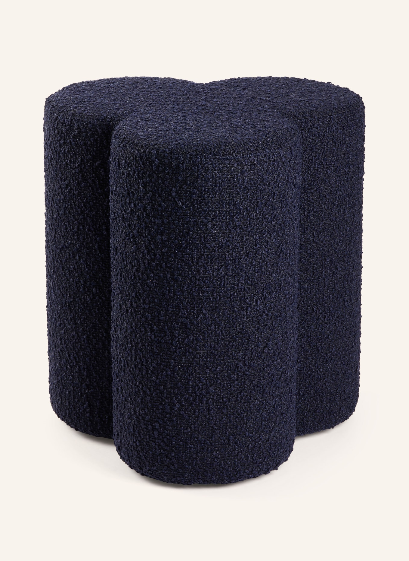 POLSPOTTEN Bouclé stool CLOVER, Color: DARK BLUE (Image 2)