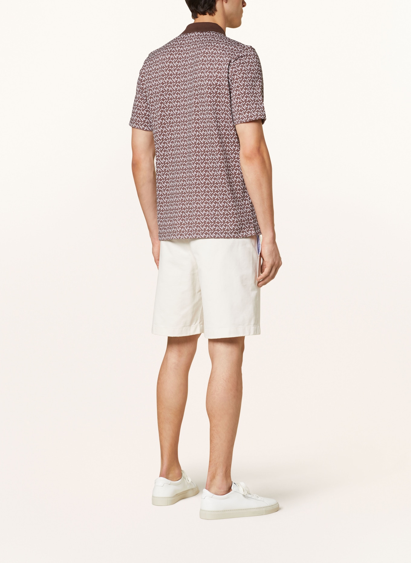 MAERZ MUENCHEN Piqué polo shirt, Color: BROWN/ WHITE (Image 3)