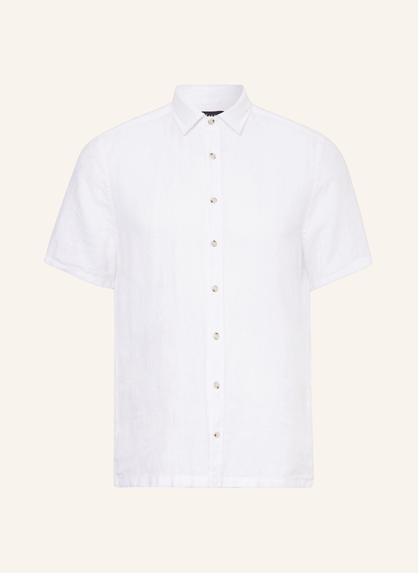 MAERZ MUENCHEN Short sleeve shirt modern fit in linen, Color: WHITE (Image 1)