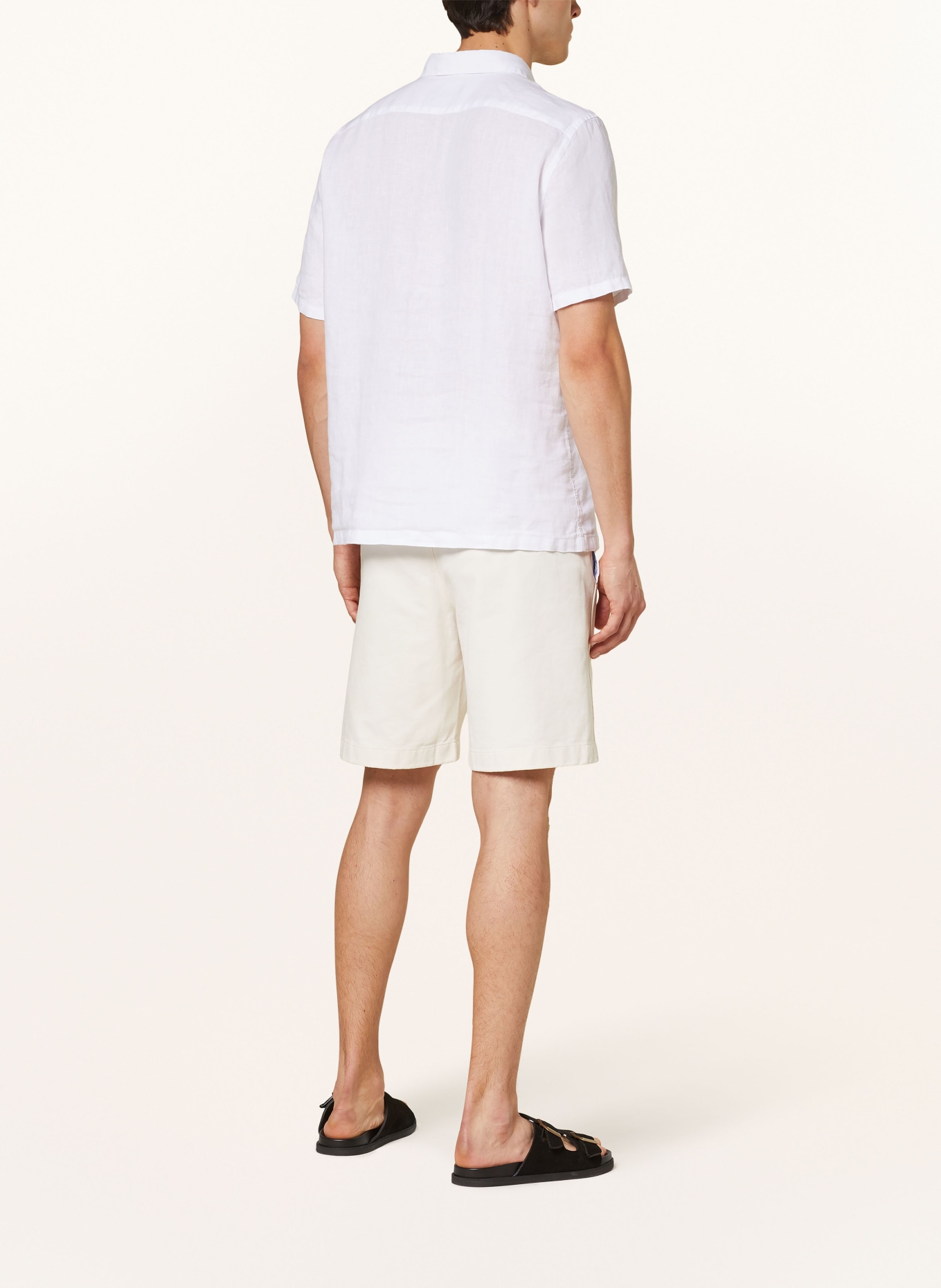 MAERZ MUENCHEN Short sleeve shirt modern fit in linen, Color: WHITE (Image 3)