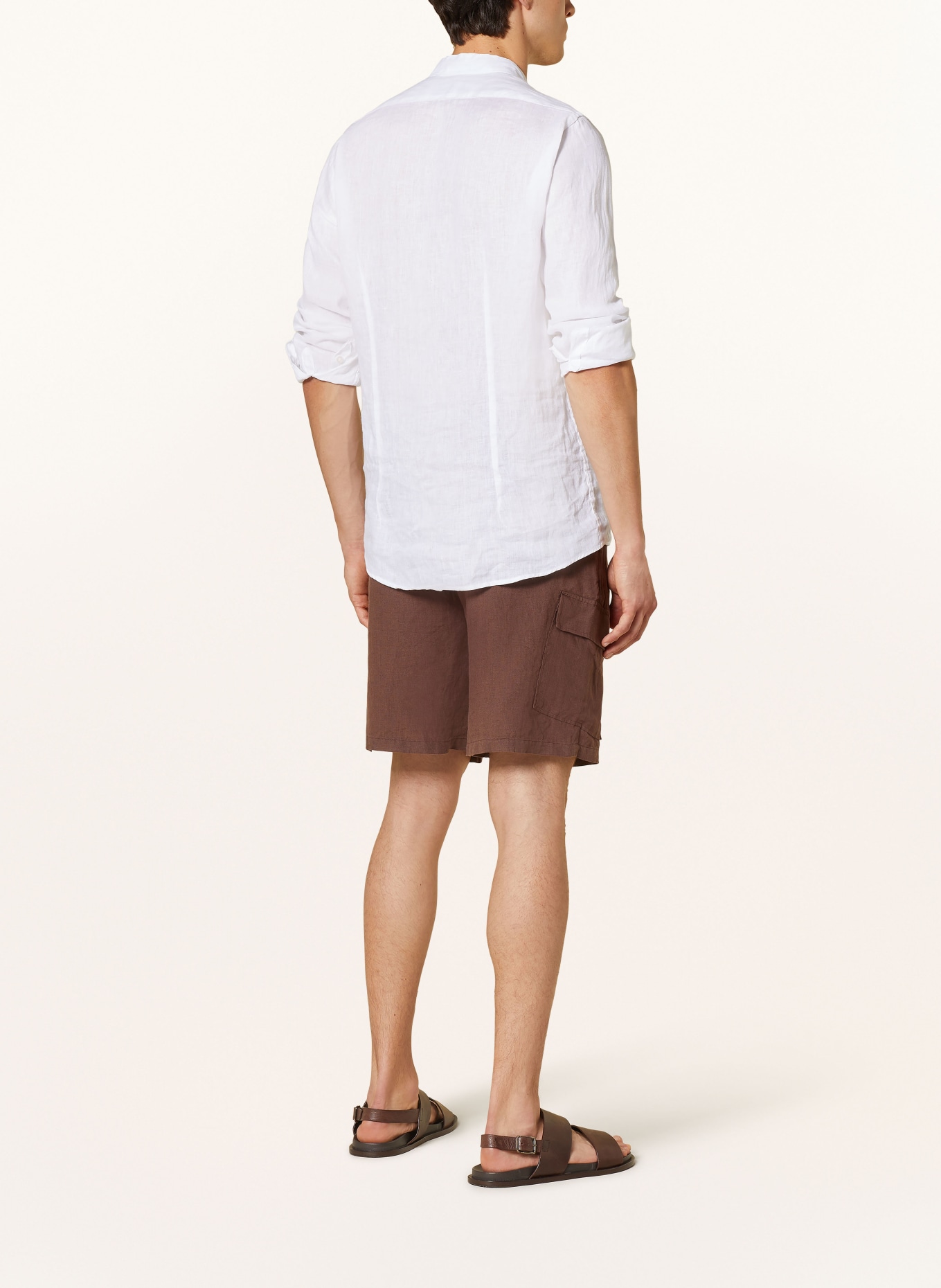 MAERZ MUENCHEN Linen shorts, Color: BROWN (Image 3)