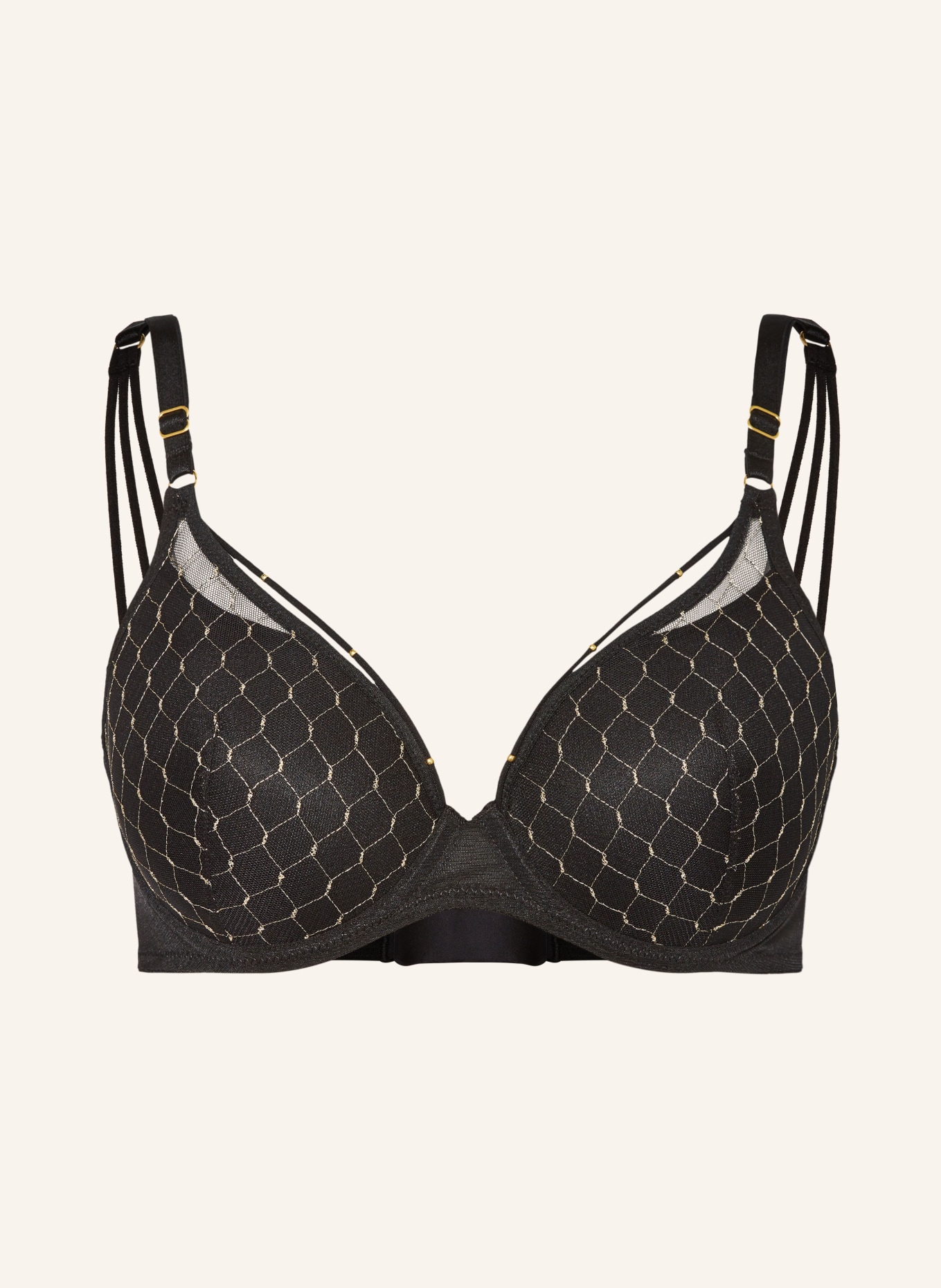 MARIE JO Schalen-BH COLIMA mit Glitzergarn: SCHWARZ / GOLD