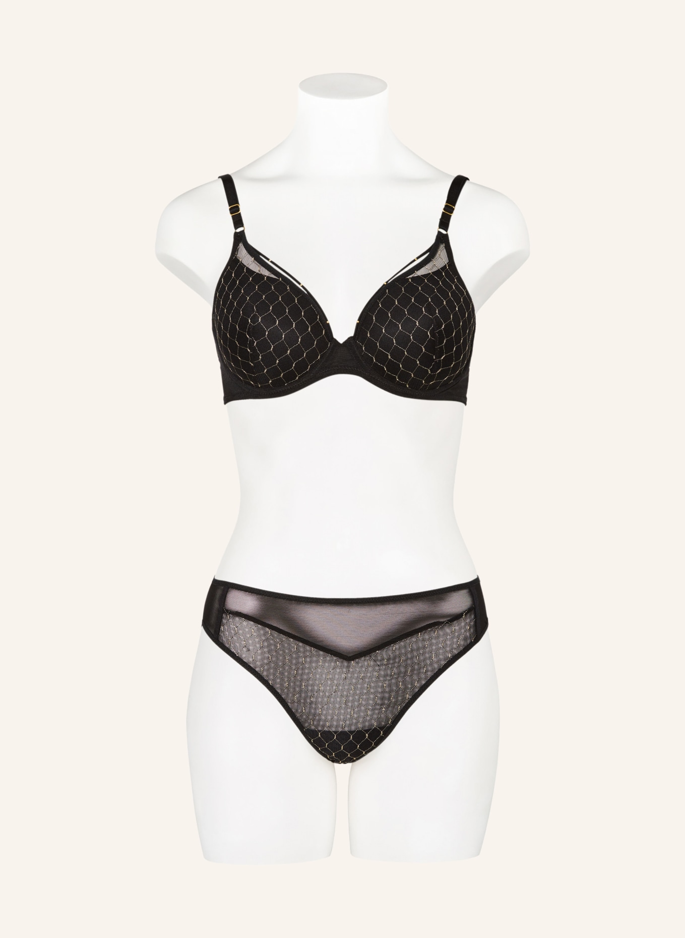 MARIE JO Schalen-BH COLIMA mit Glitzergarn: SCHWARZ / GOLD