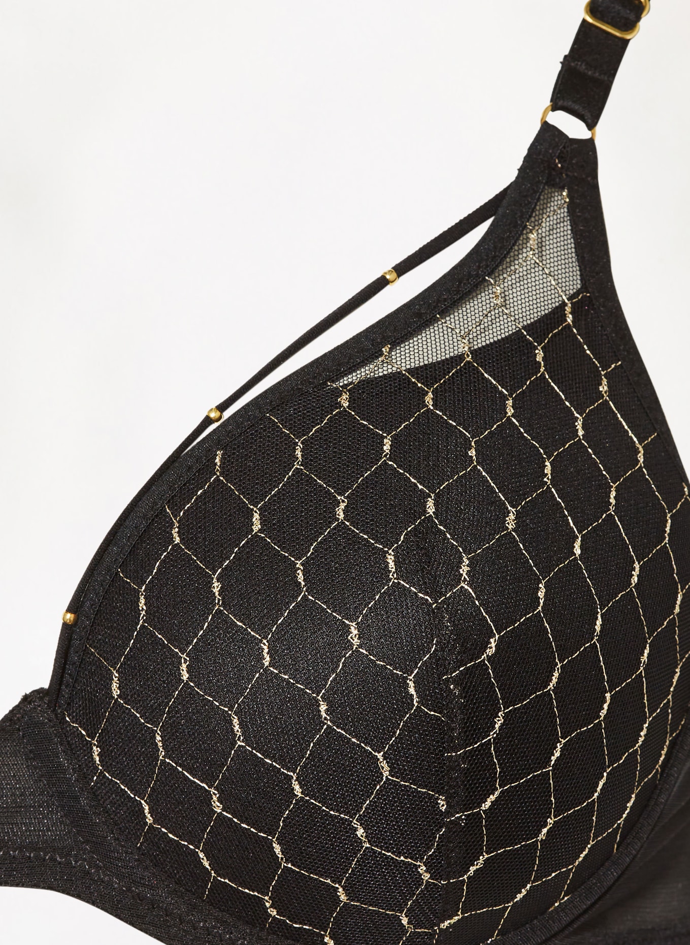 MARIE JO Schalen-BH COLIMA mit Glitzergarn: SCHWARZ / GOLD