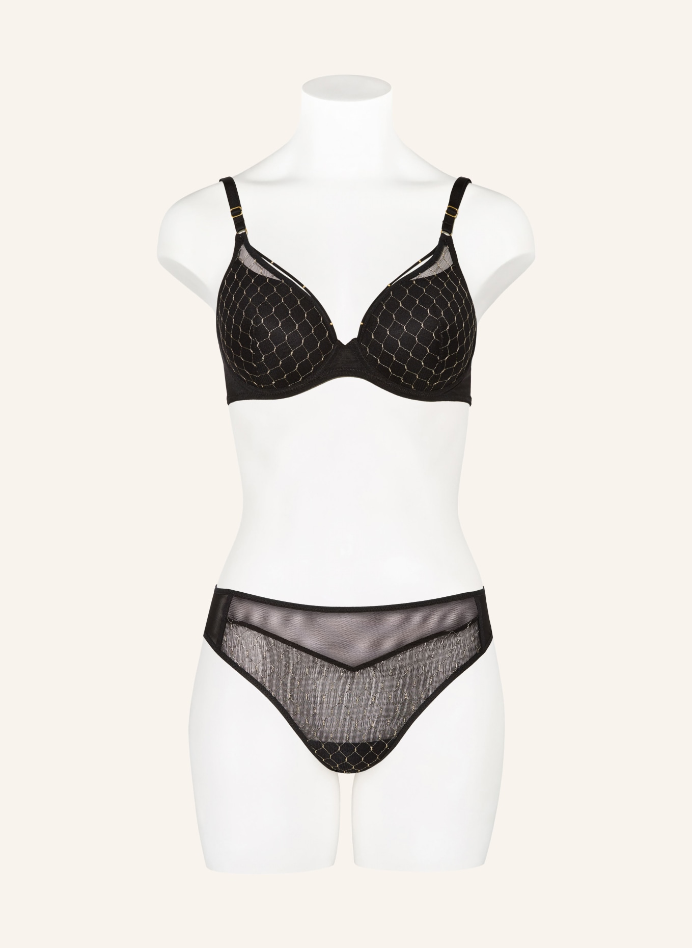 MARIE JO Brief COLIMA with glitter thread: BLACK / GOLD