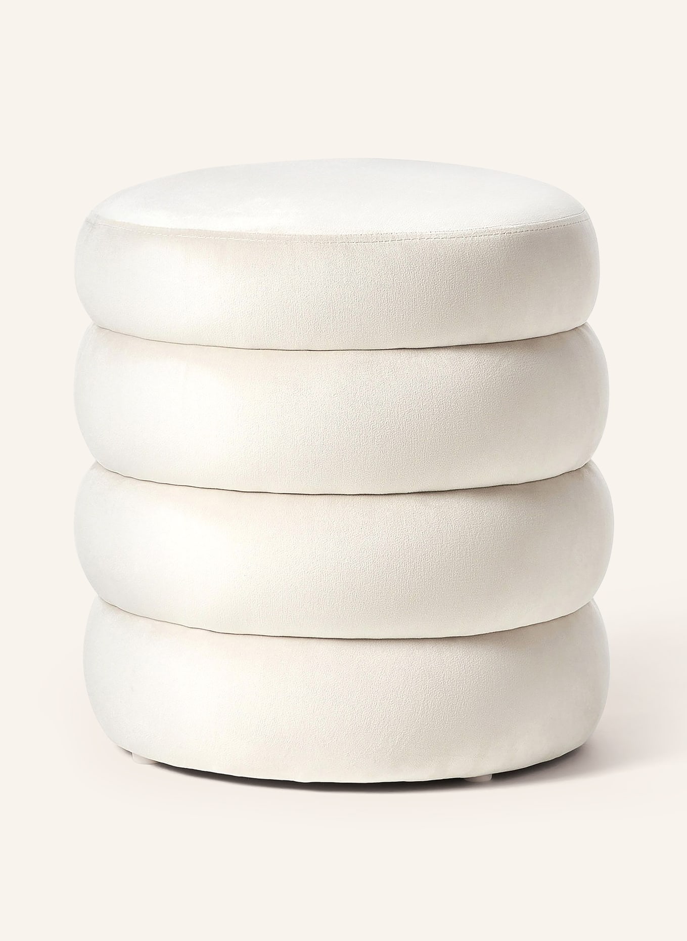 Westwing Collection Samt-Pouf ALTO: CREME
