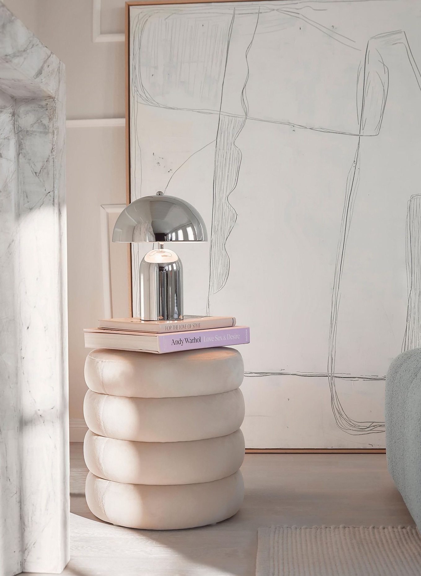 Westwing Collection Tischleuchte WALTER: SILBER