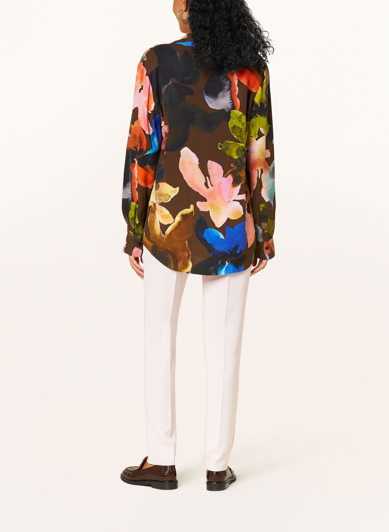 STINE GOYA Hemdbluse: BRAUN / BLAU / OLIV