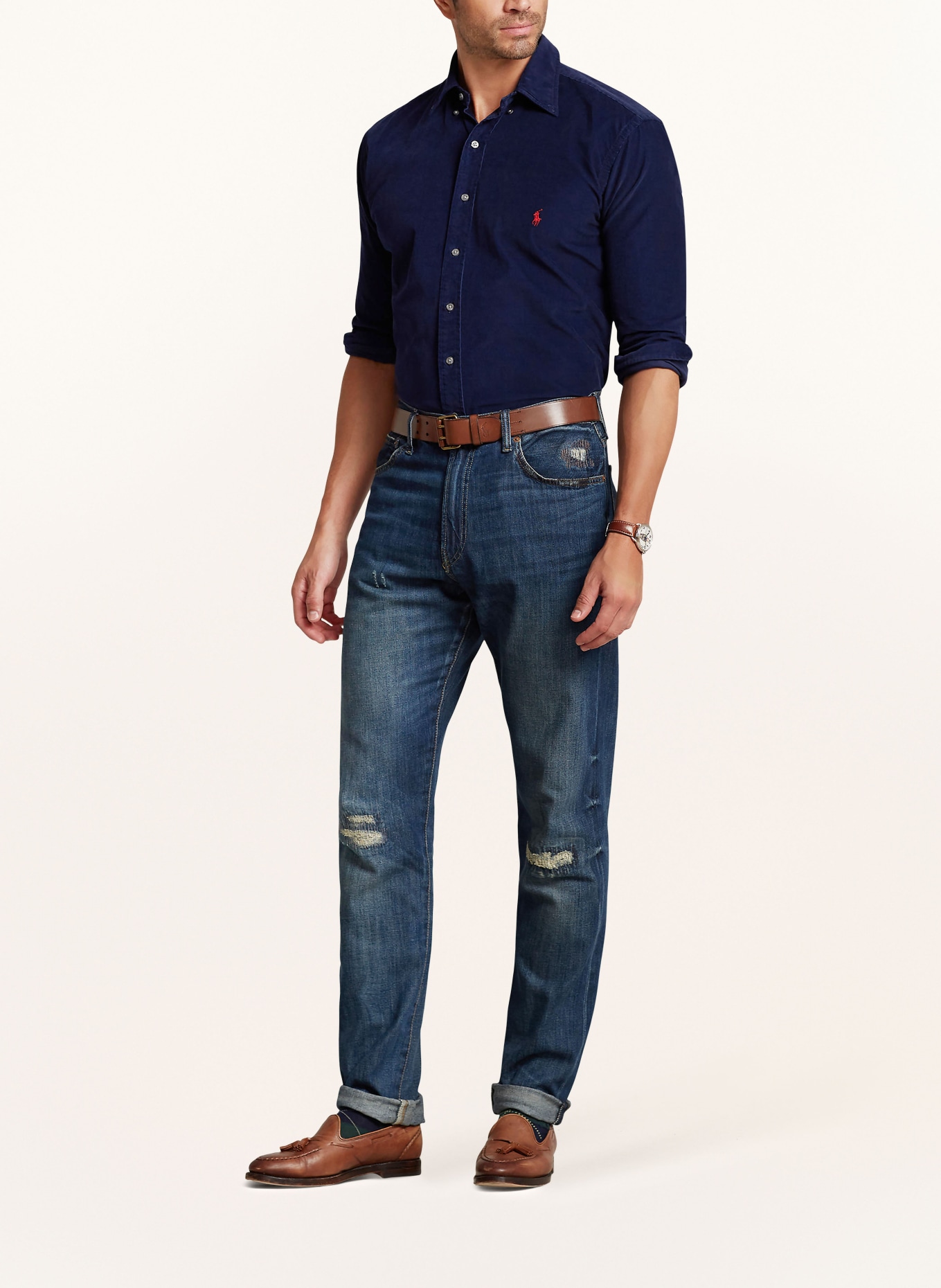 POLO RALPH LAUREN Big & Tall Cordhemd Classic Fit: DUNKELBLAU
