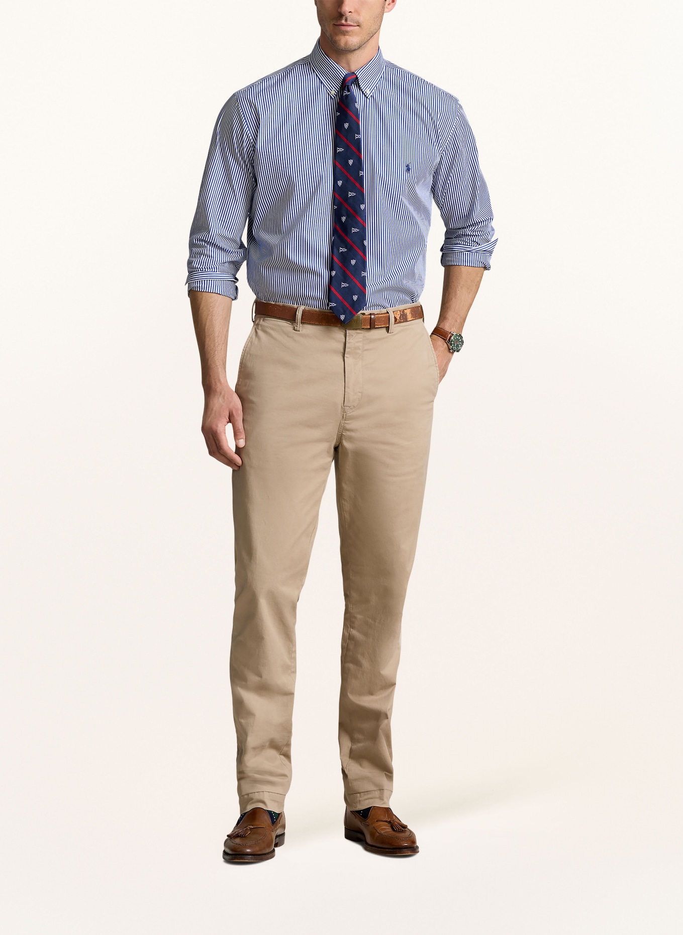 POLO RALPH LAUREN Big & Tall Hemd Regular Fit: DUNKELBLAU/ WEISS