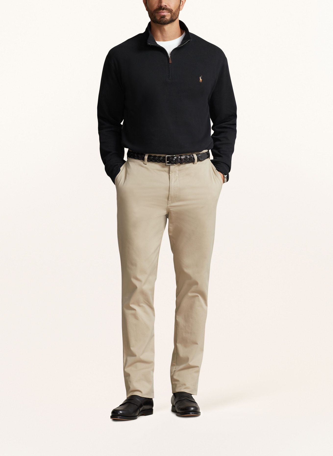 POLO RALPH LAUREN Big & Tall Sweat-Troyer: SCHWARZ