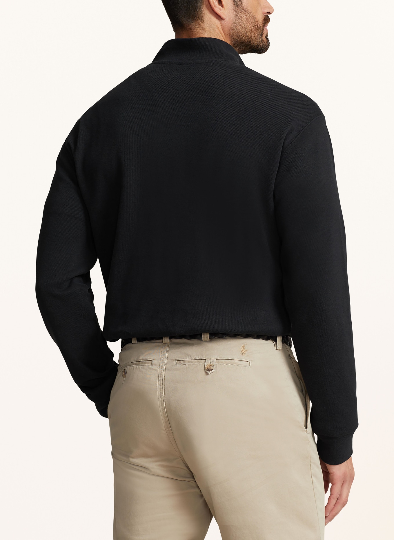 POLO RALPH LAUREN Big & Tall Sweat-Troyer: SCHWARZ
