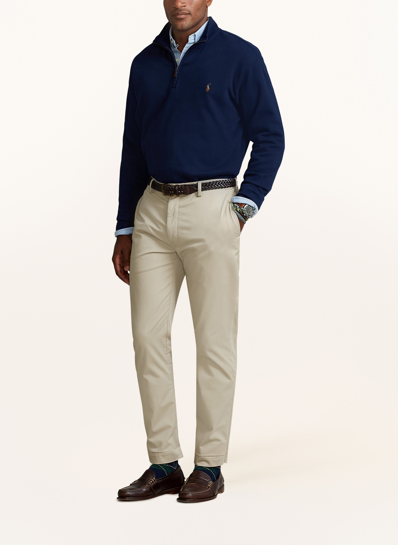 POLO RALPH LAUREN Big & Tall Sweat-Troyer: DUNKELBLAU