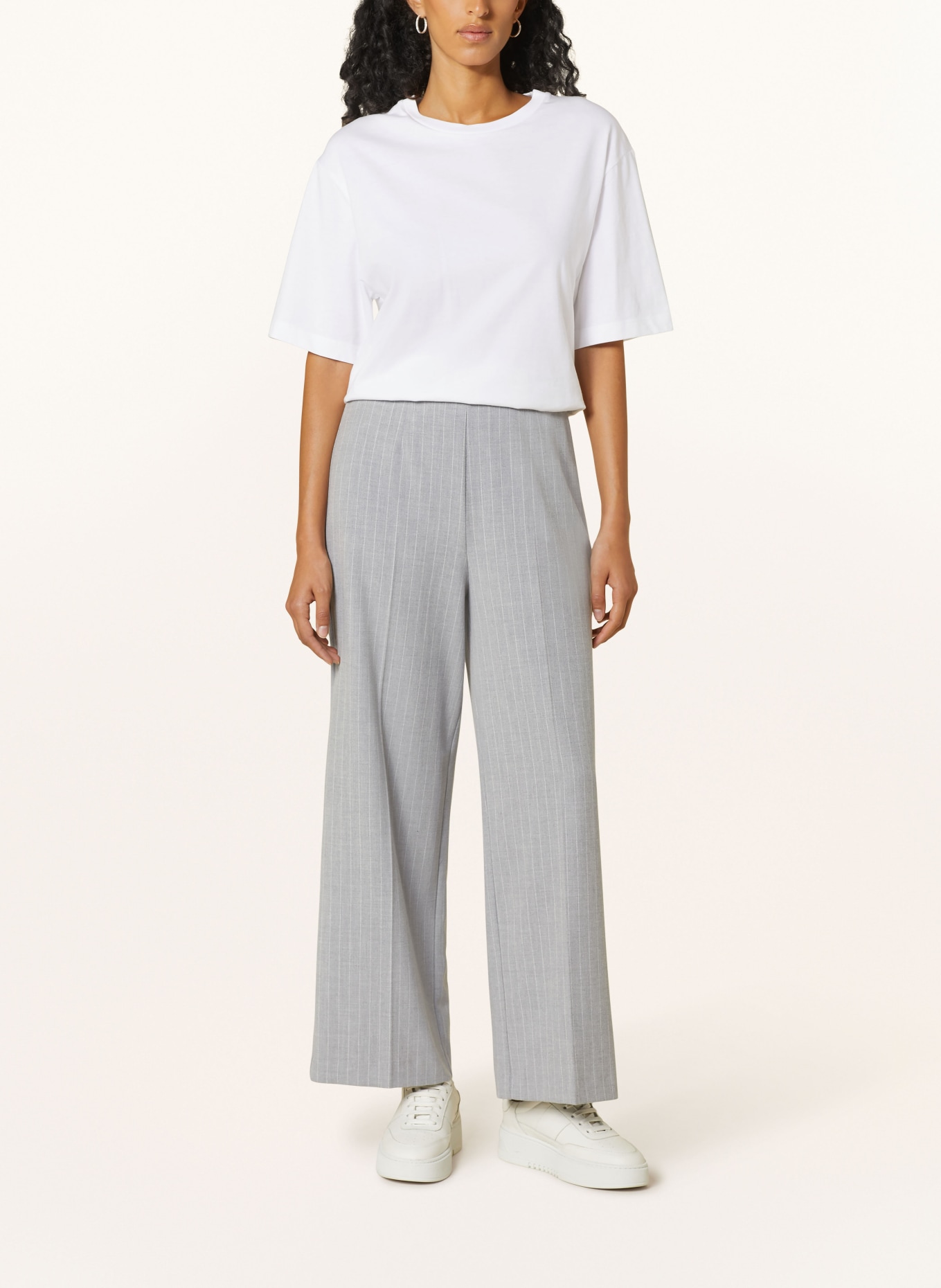 Marc O'Polo Wide leg trousers, Color: LIGHT GRAY/ WHITE (Image 2)