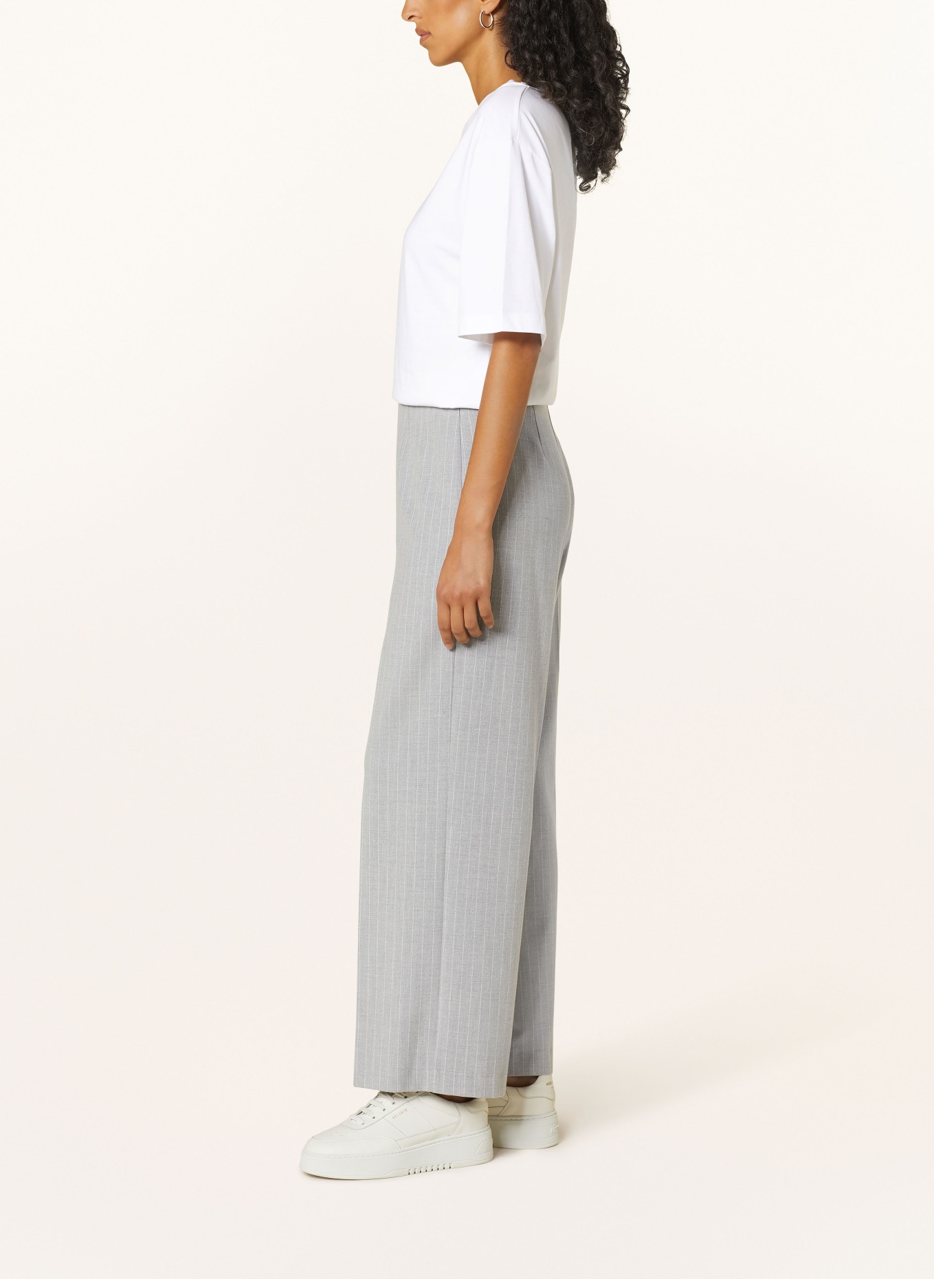 Marc O'Polo Wide leg trousers, Color: LIGHT GRAY/ WHITE (Image 4)