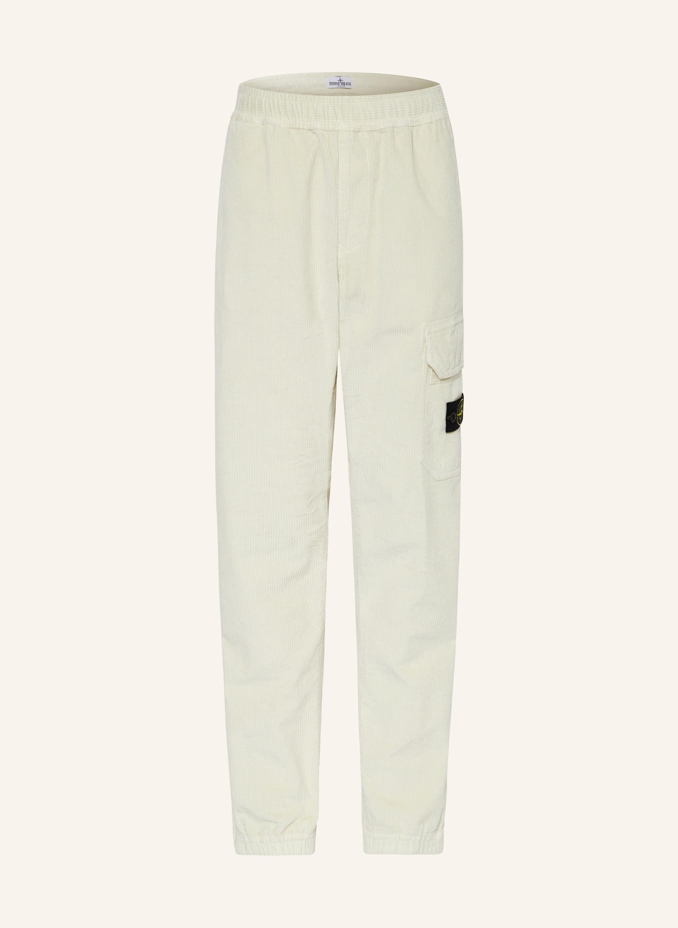 STONE ISLAND JUNIOR Bojówki regular tapered fit ze sztruksu: JASNOŻÓŁTY