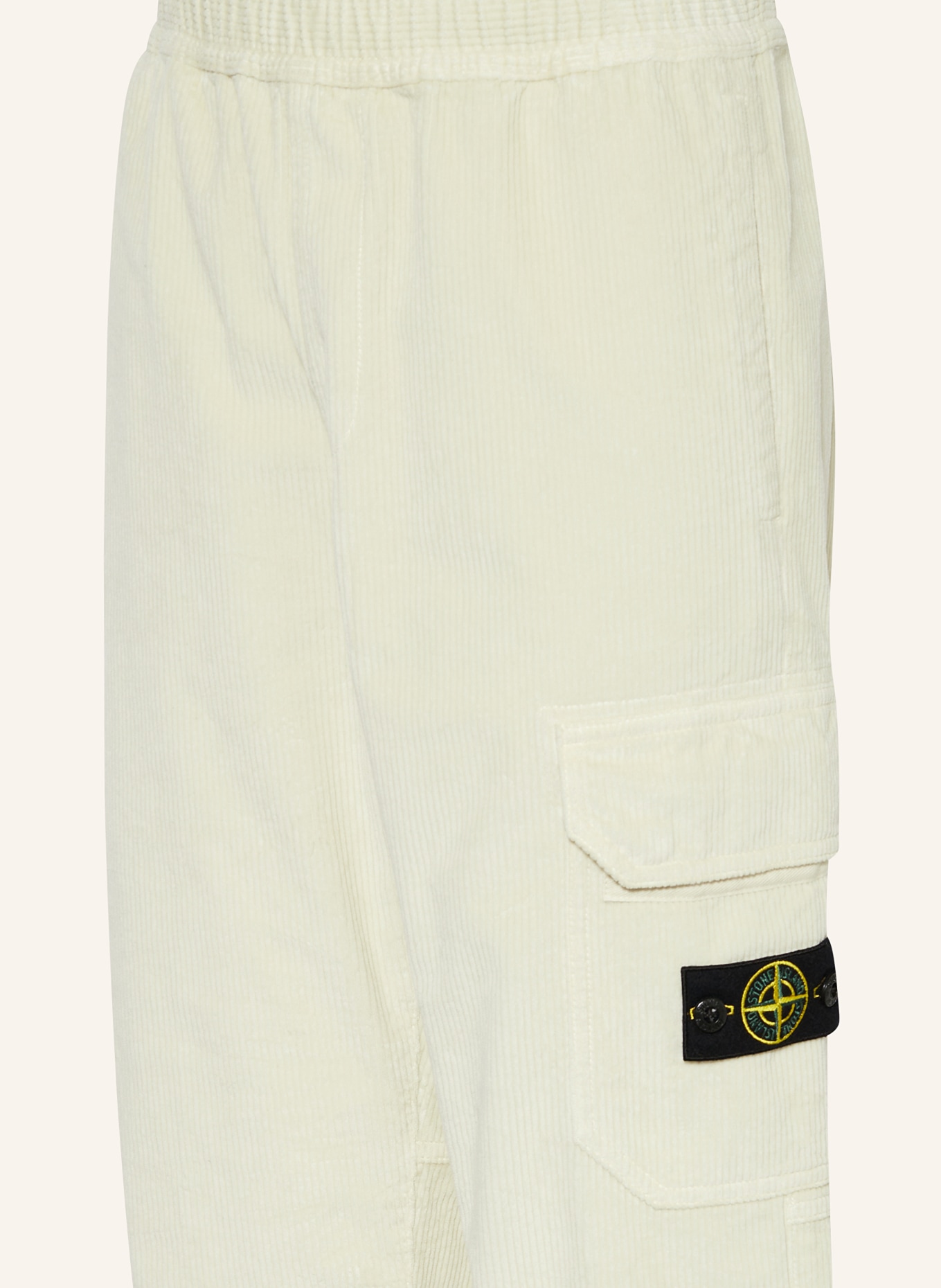 STONE ISLAND JUNIOR Bojówki regular tapered fit ze sztruksu: JASNOŻÓŁTY