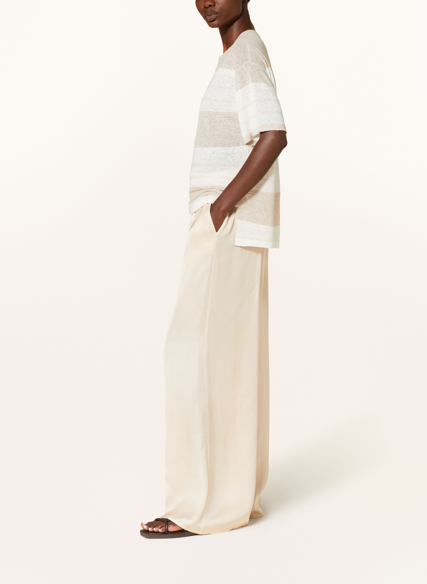 REISS Wide leg trousers YARA, Color: NUDE (Image 4)