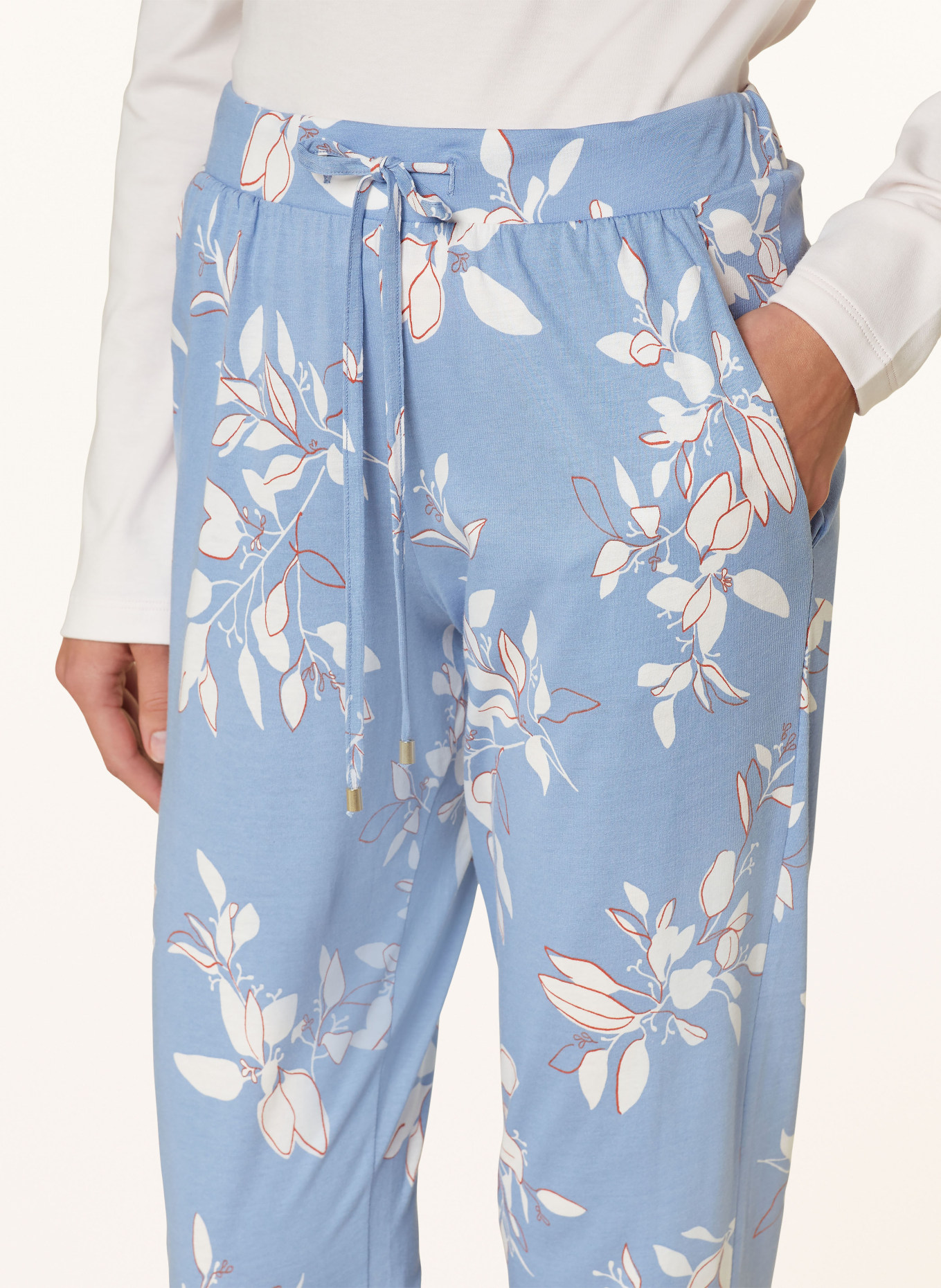 HANRO Lounge pants SLEEP & LOUNGE, Color: BLUE GRAY/ WHITE (Image 5)