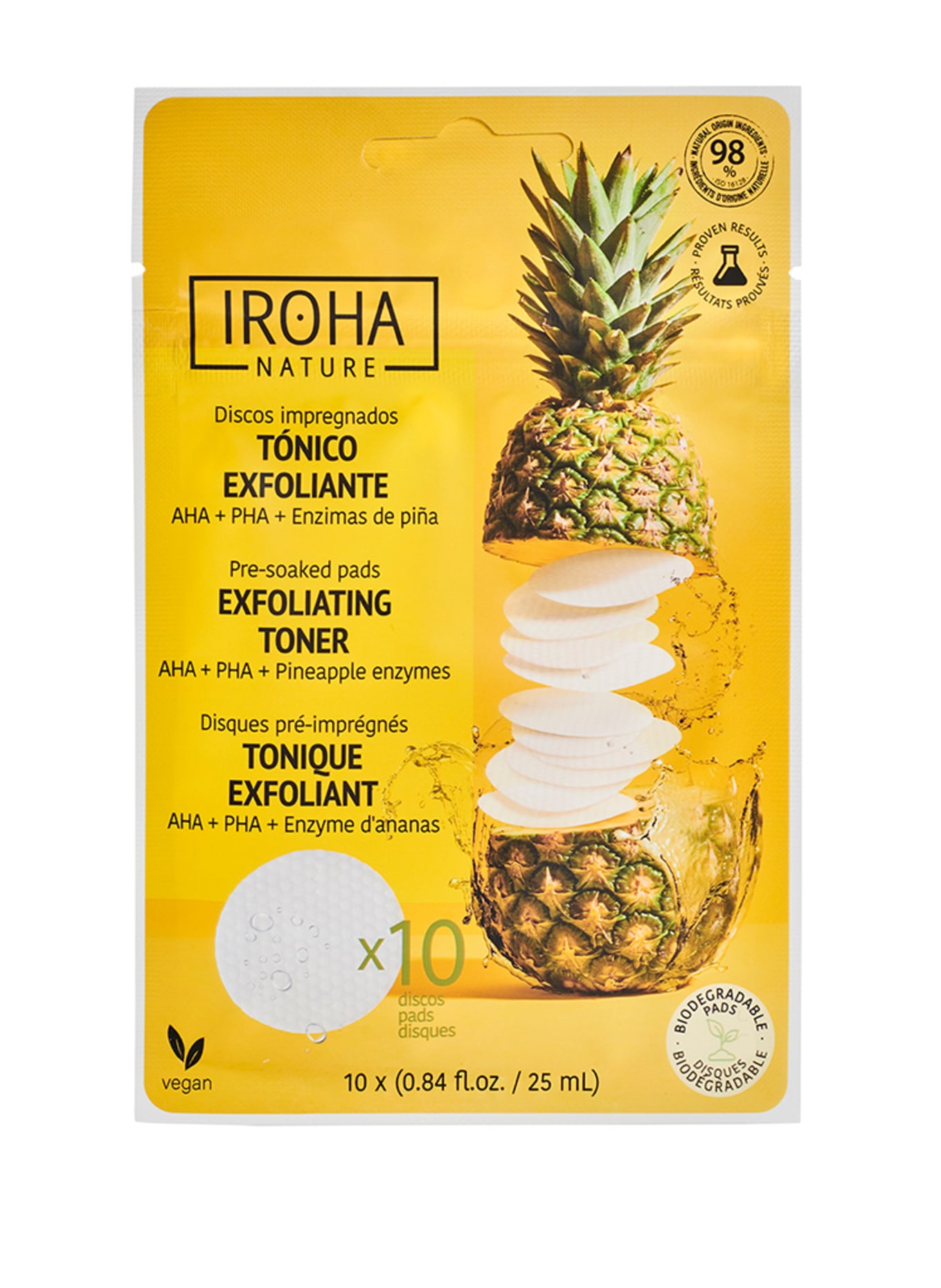 IROHA EXFOLIËRENDE TONERPADS ANANAS