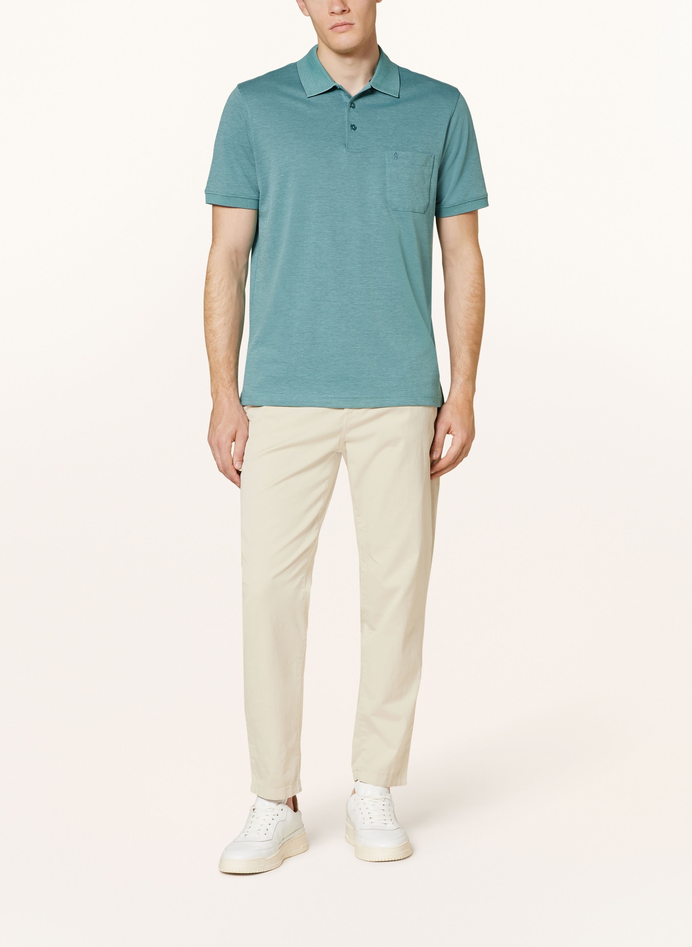RAGMAN Piqué-Poloshirt: HELLGRÜN