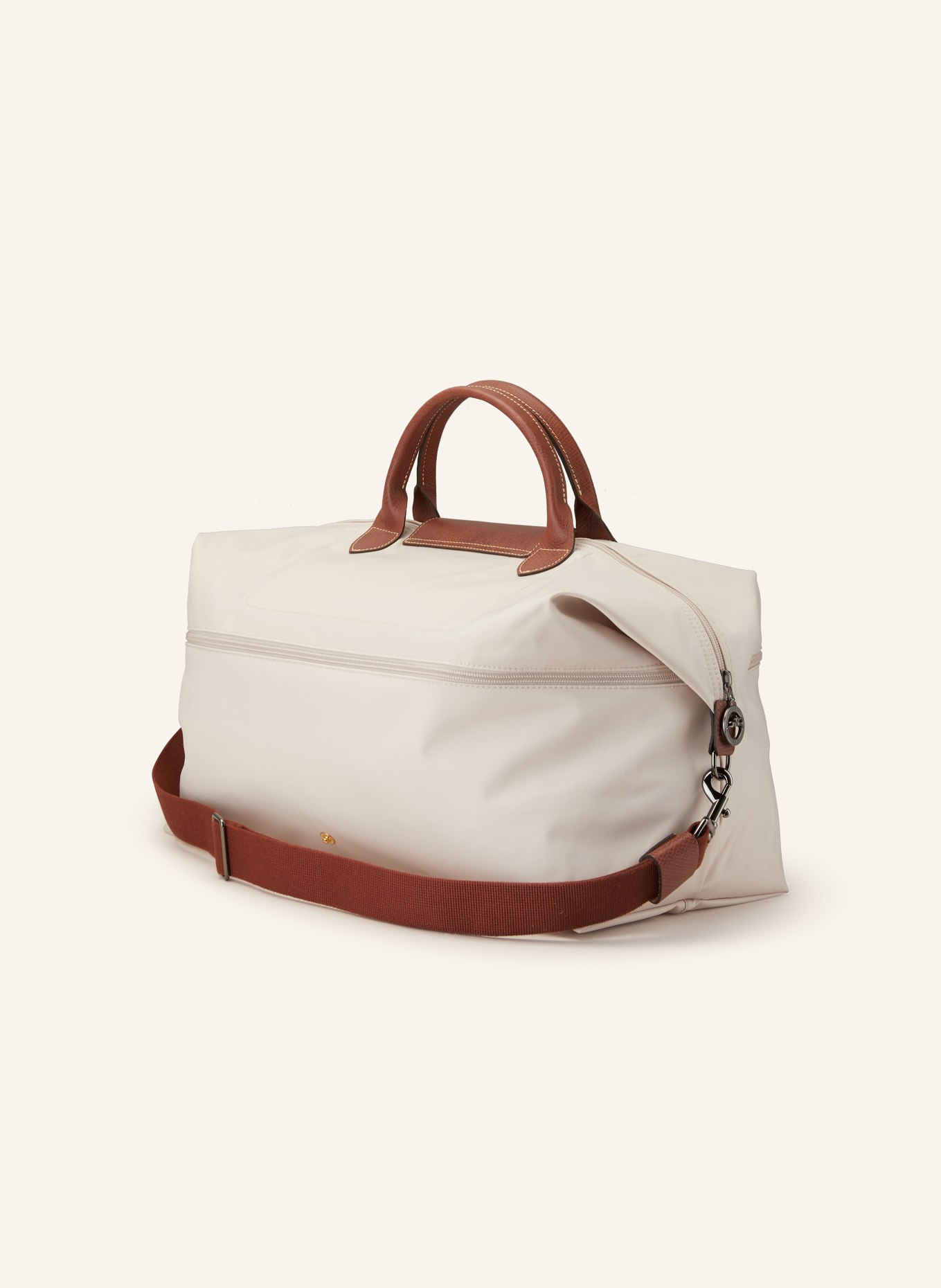 LONGCHAMP Weekender LE PLIAGE: CREME/ BRAUN