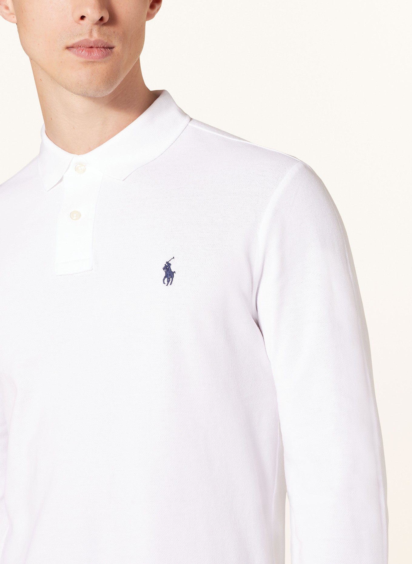 POLO RALPH LAUREN Piqué polo shirt custom slim fit, Color: WHITE (Image 5)