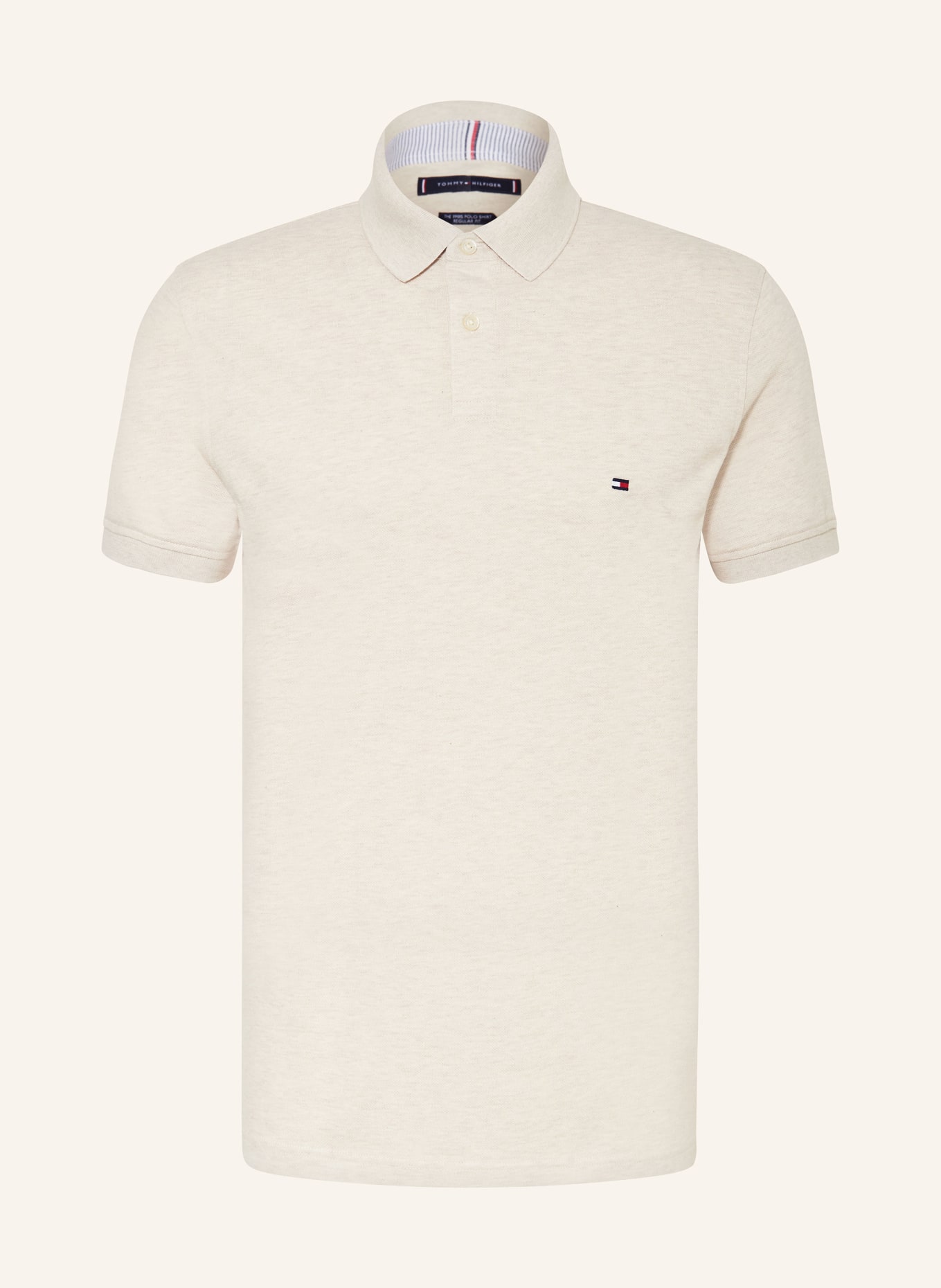 TOMMY HILFIGER Piqué-Poloshirt Regular Fit, Farbe: CREME (Bild 1)