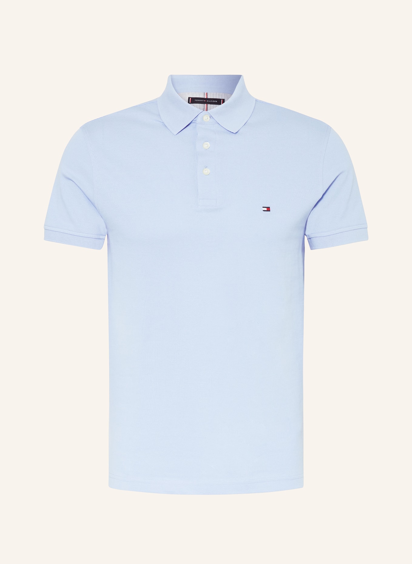 TOMMY HILFIGER Piqué-Poloshirt Slim Fit, Farbe: HELLBLAU (Bild 1)