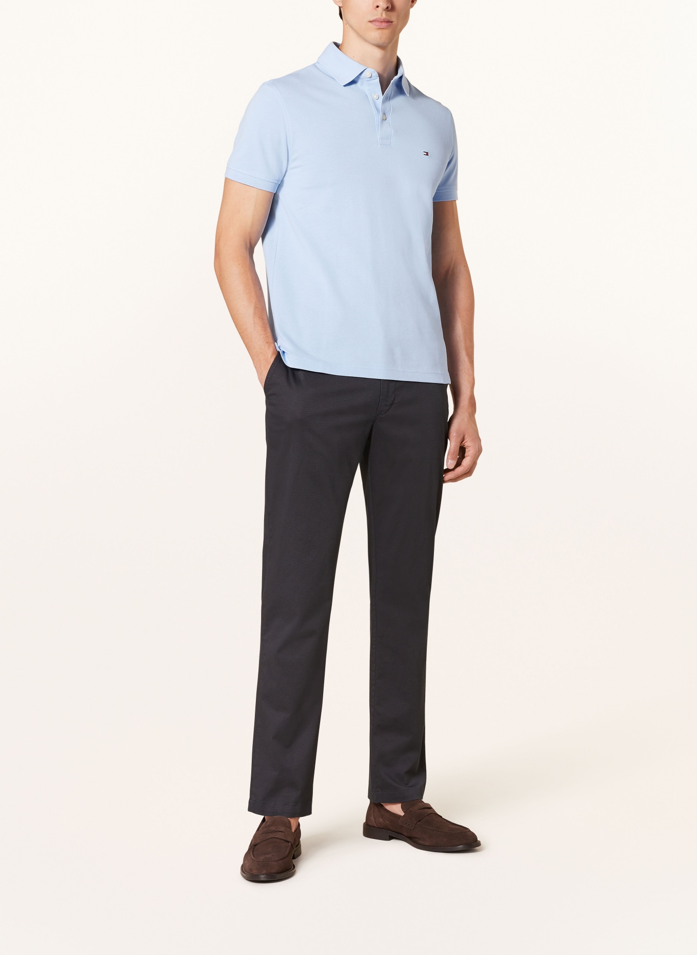 TOMMY HILFIGER Piqué-Poloshirt Slim Fit, Farbe: HELLBLAU (Bild 2)