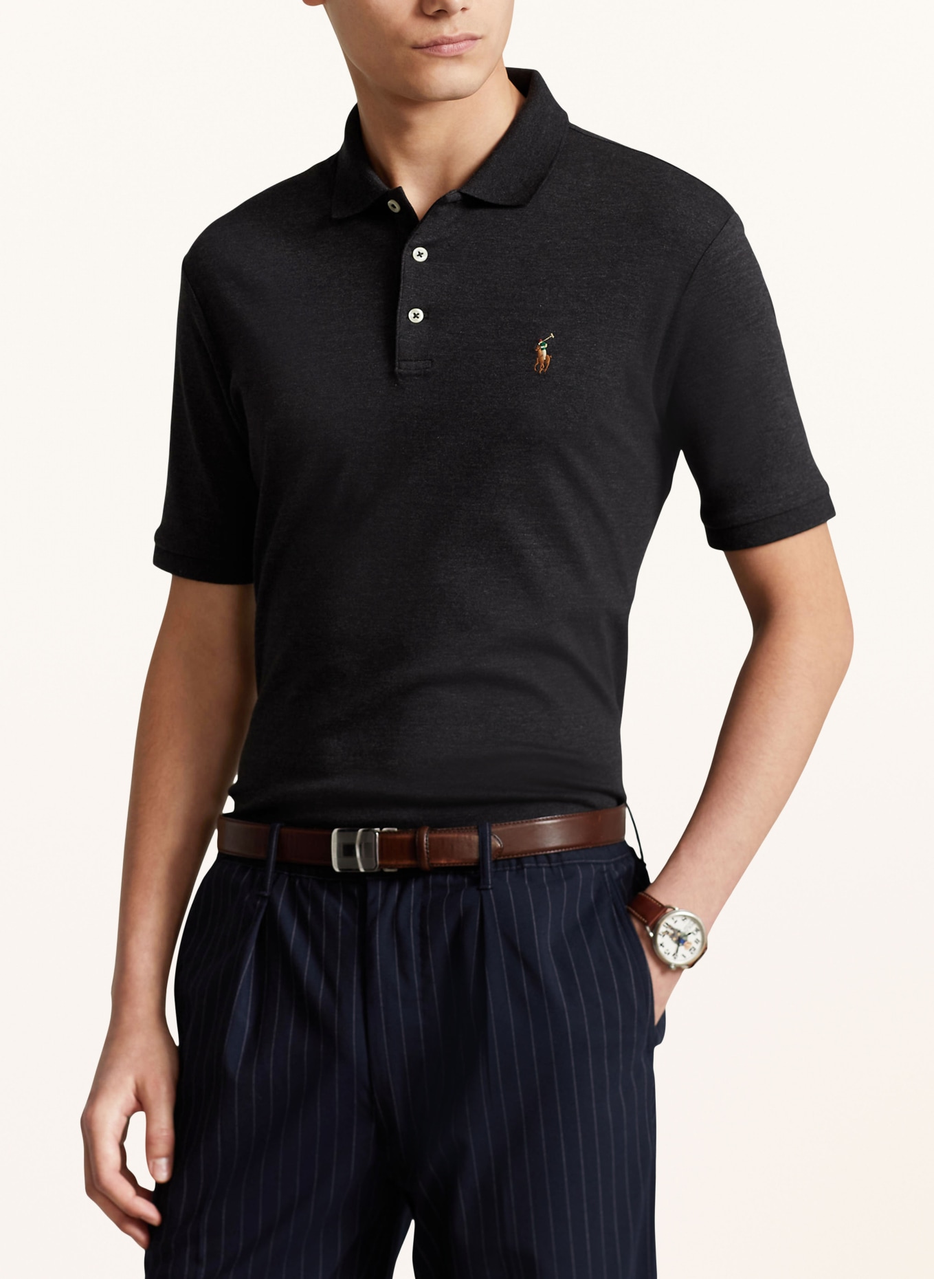 POLO RALPH LAUREN Žerzejová polokošile Custom Slim Fit, Barva: TMAVĚ ŠEDÁ (Obrázek 4)