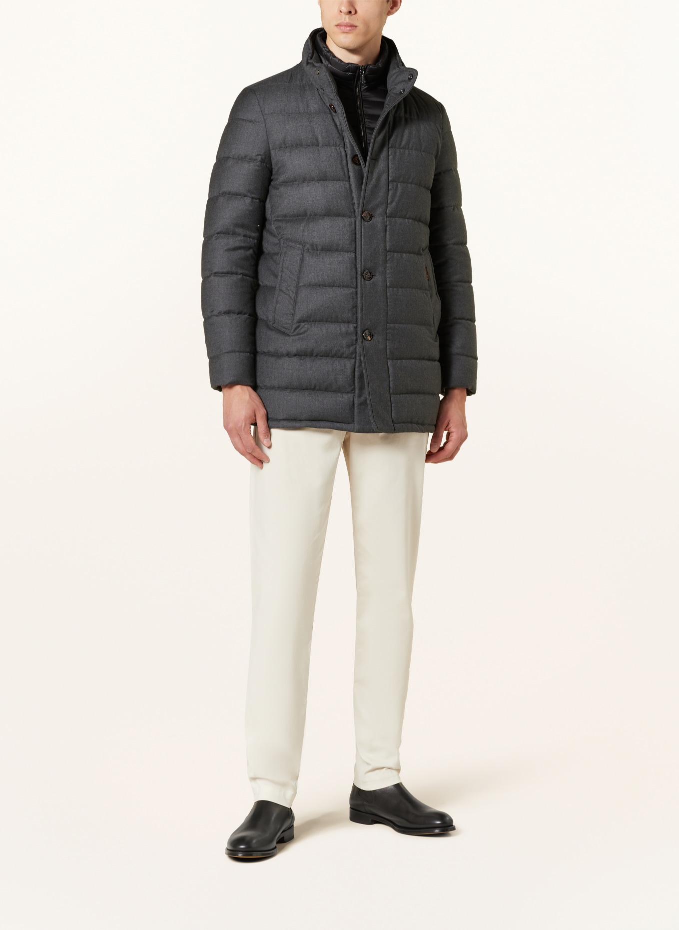 MOORER Down jacket CALEGARI with removable trim, Color: DARK GRAY (Image 4)