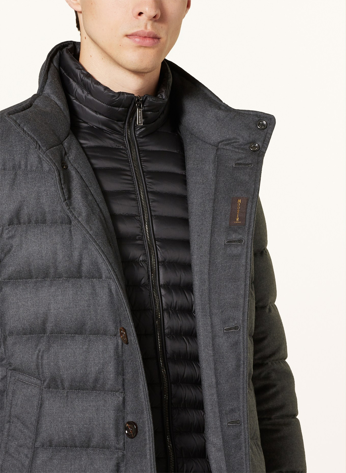 MOORER Down jacket CALEGARI with removable trim, Color: DARK GRAY (Image 5)