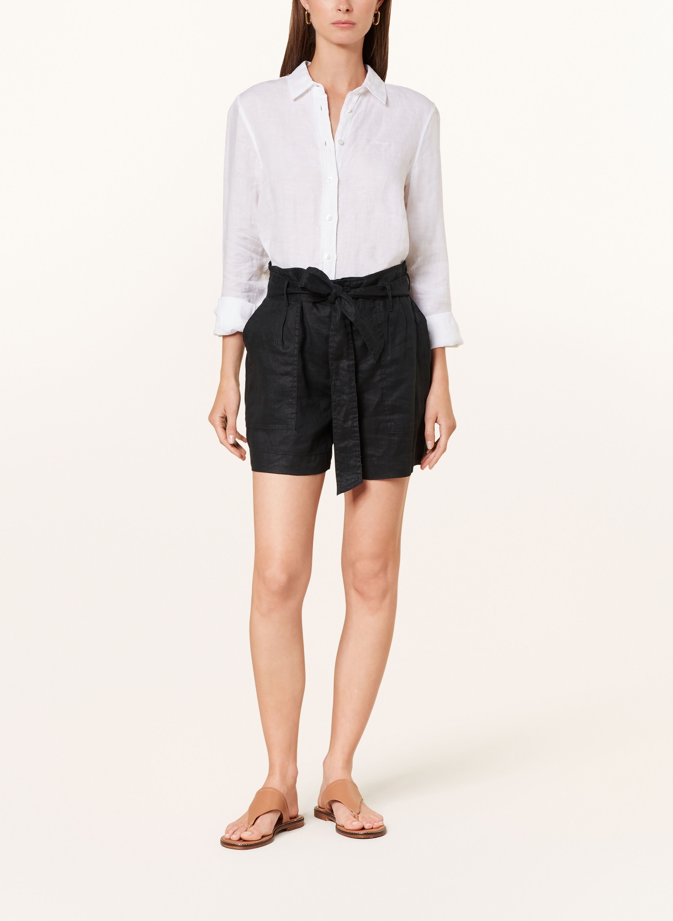 LAUREN RALPH LAUREN Linen shorts DAVIANA, Color: BLACK (Image 2)