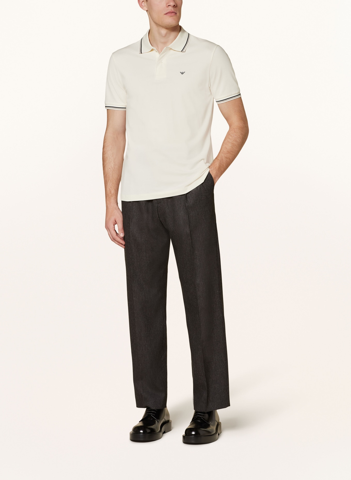 EMPORIO ARMANI Piqué polo shirt , Color: ECRU (Image 2)