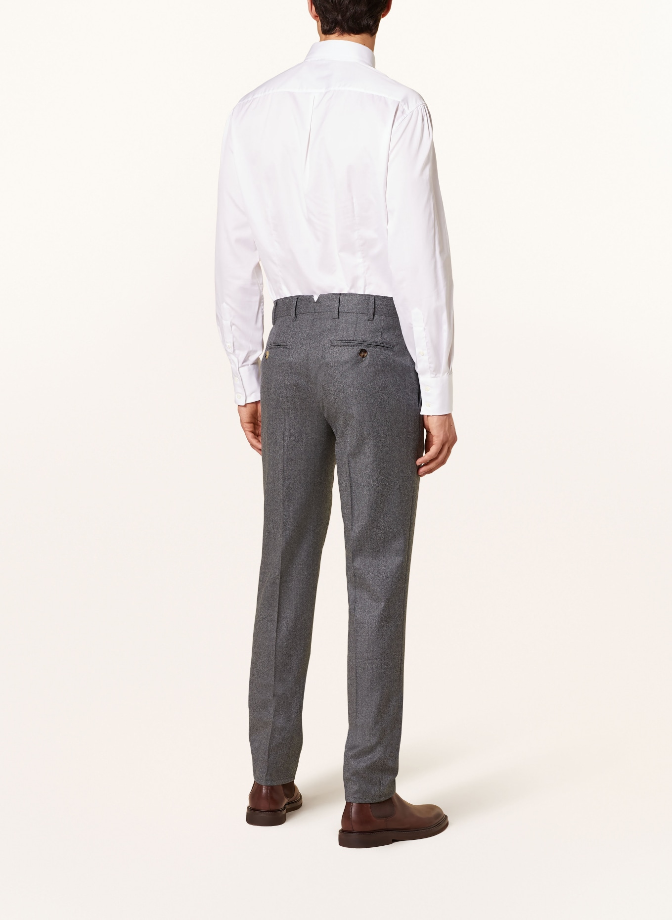 BRUNELLO CUCINELLI Flanellhose Extra Slim Fit: GRAU
