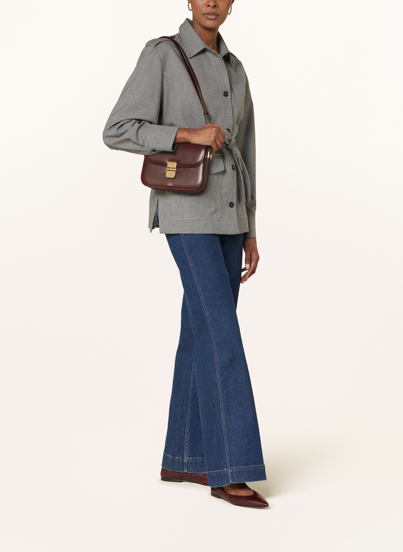 A.P.C. Crossbody bag GRACE: DARK RED