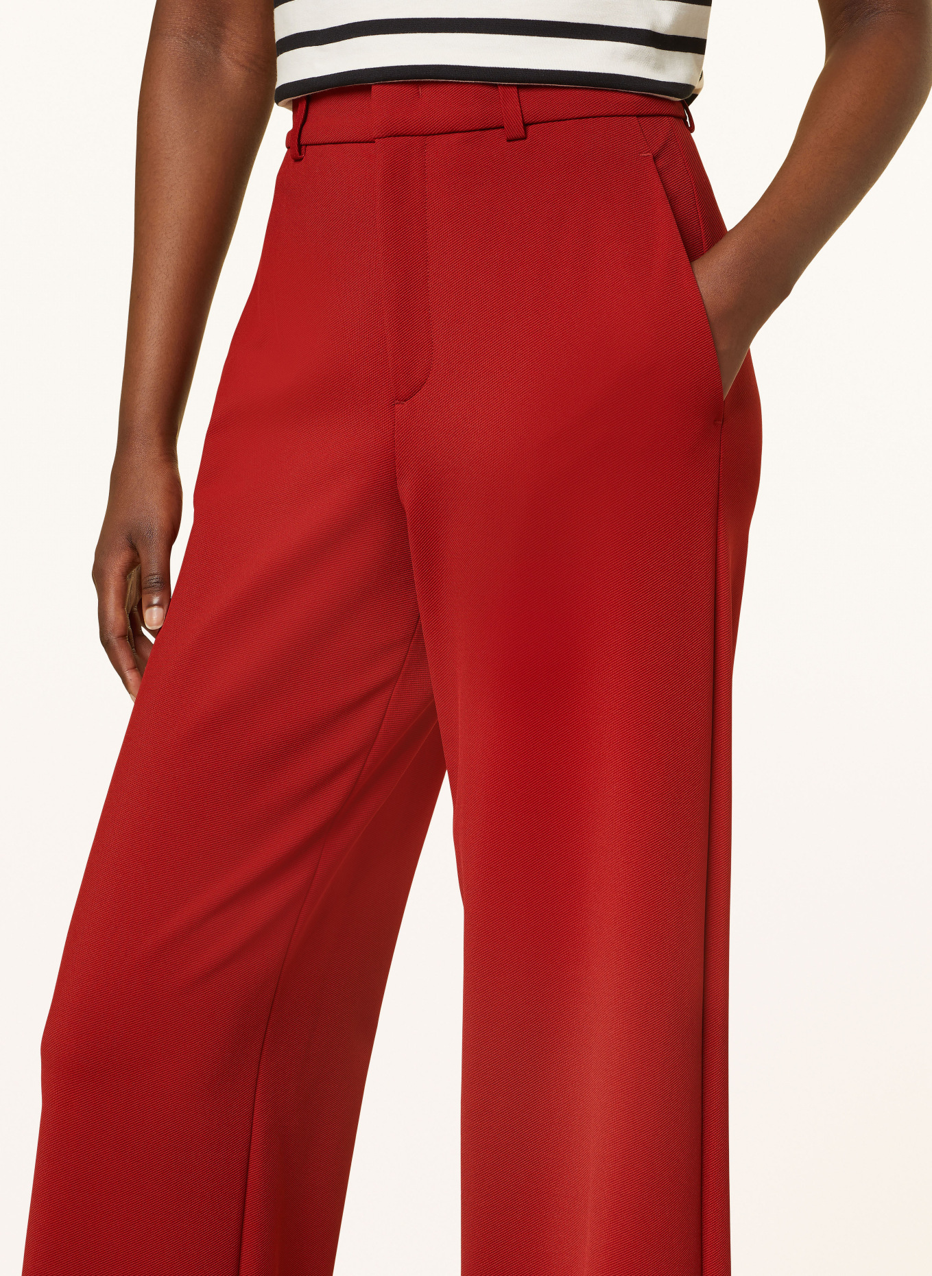 VANILIA Wide leg trousers, Color: DARK RED (Image 5)