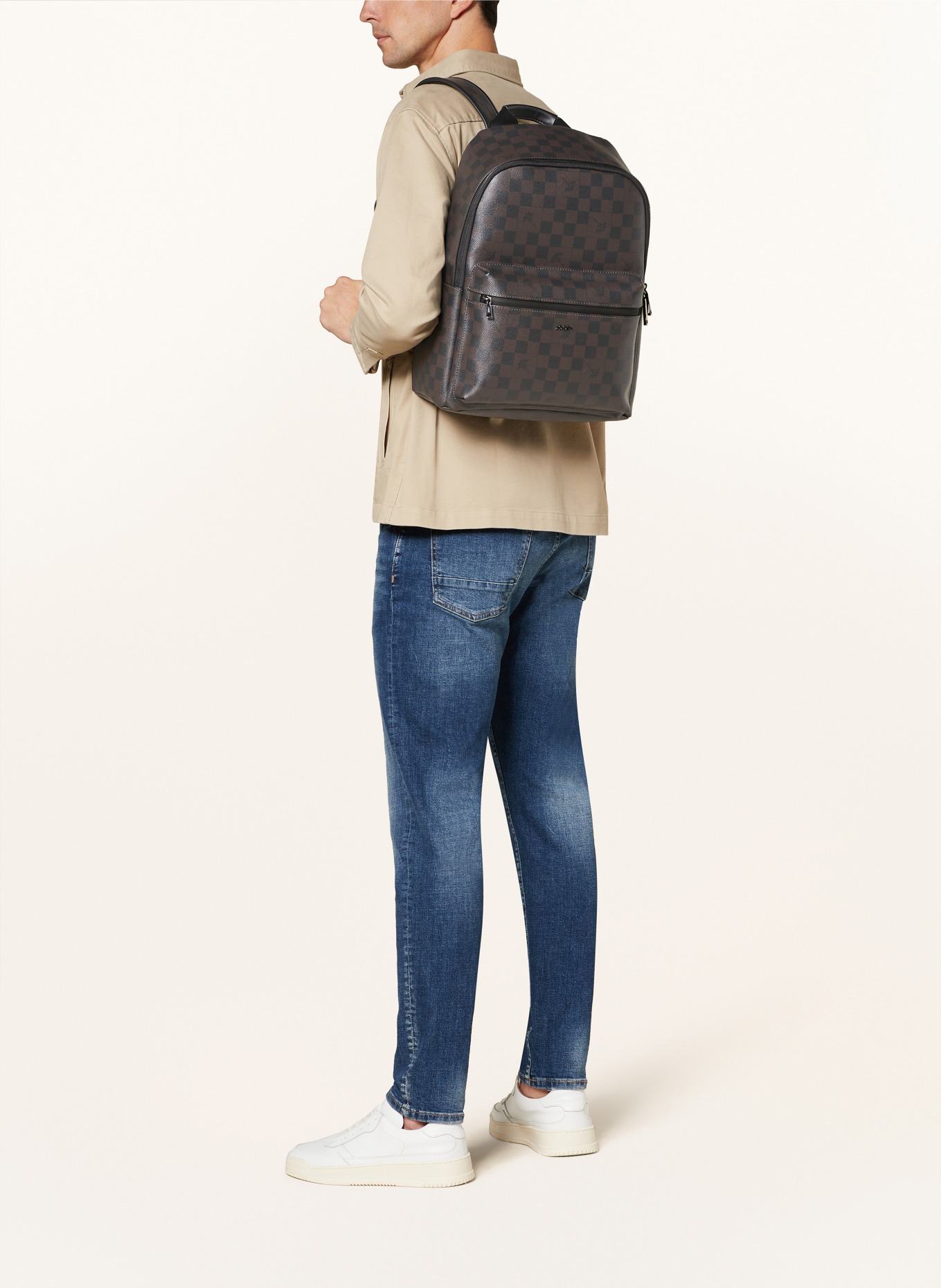 JOOP! Rucksack MIKO mit Laptop-Fach: DUNKELBRAUN/ SCHWARZ