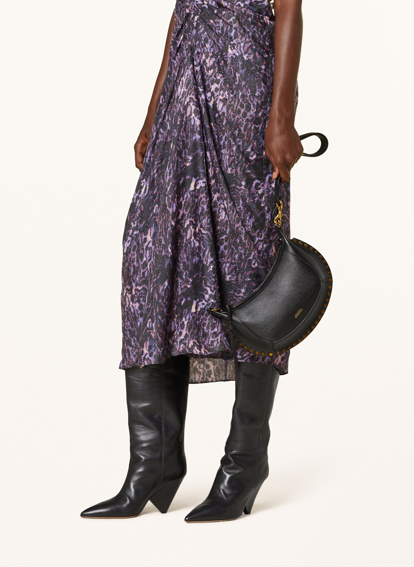 ISABEL MARANT Schultertasche OSKAN MOON: SCHWARZ