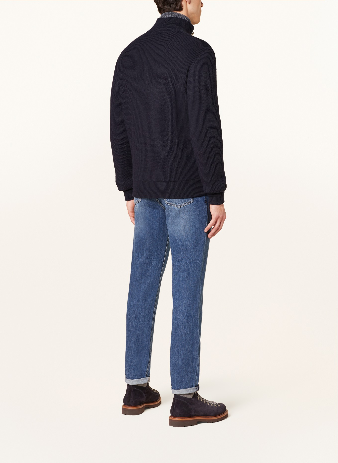 BRUNELLO CUCINELLI Blouson im Materialmix mit Cashmere und Leder  