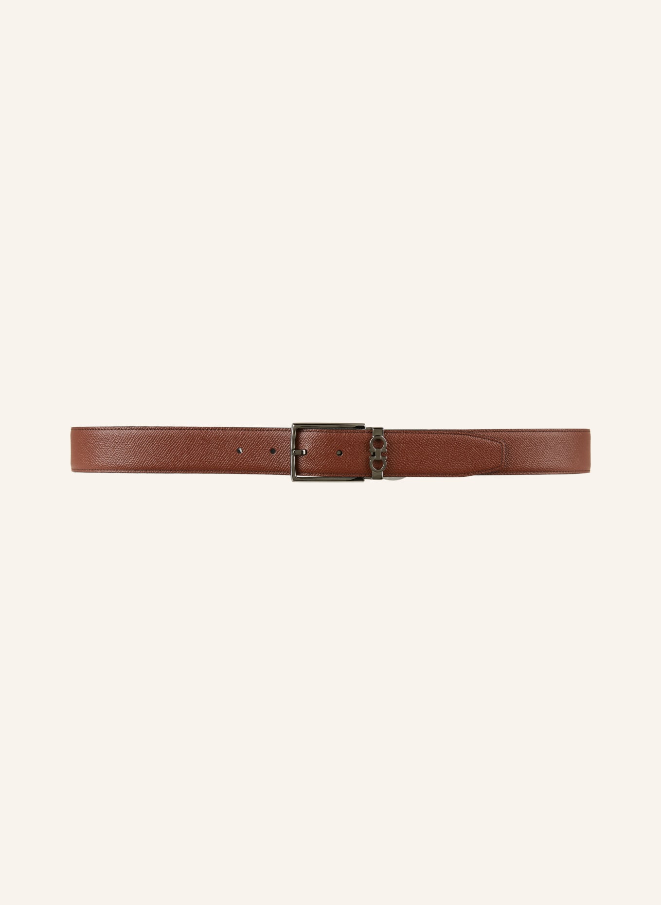 FERRAGAMO Reversible leather belt GANCINI: BLACK / BROWN