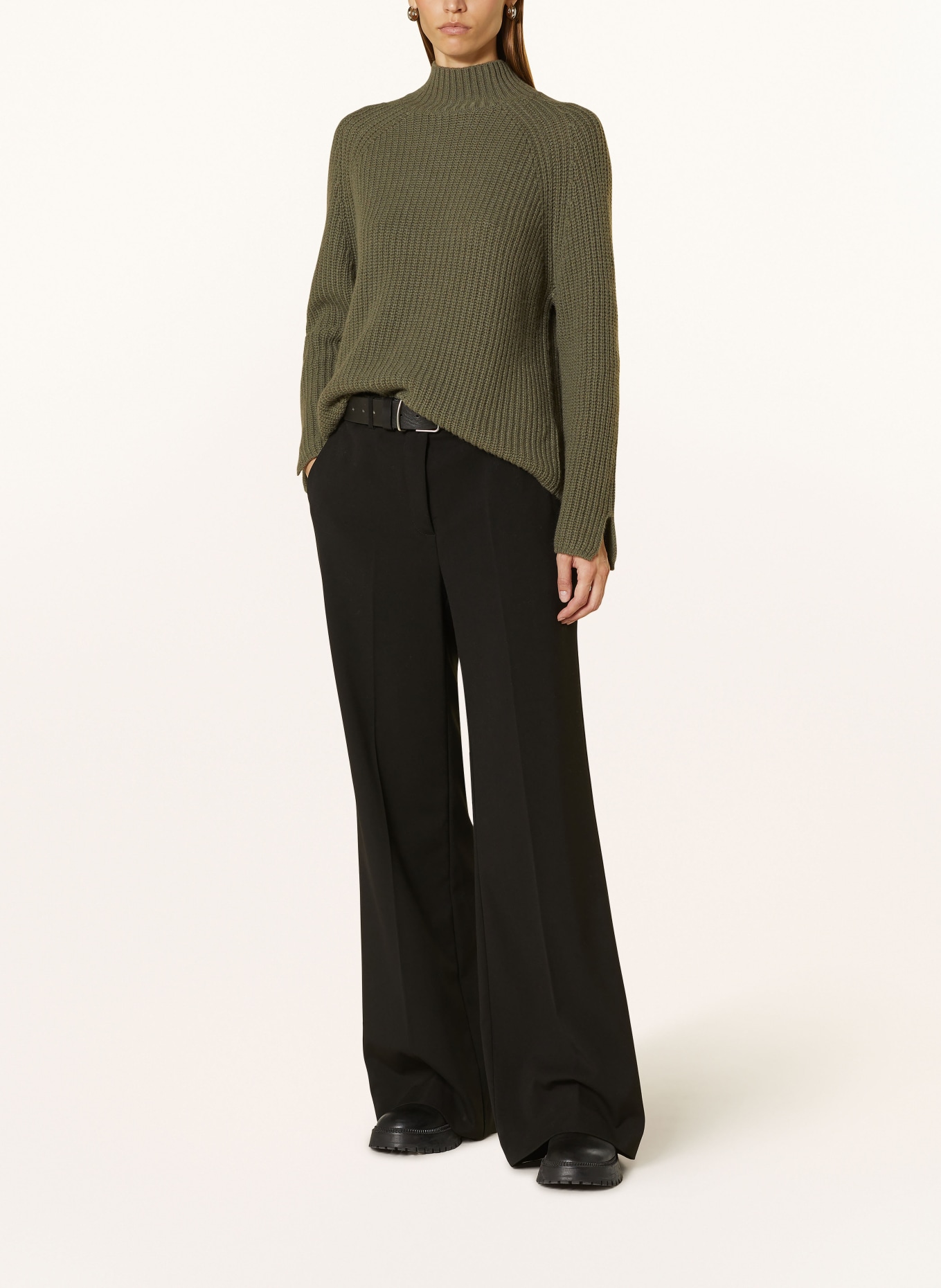 lilienfels Sweter z dodatkiem kaszmiru: KHAKI