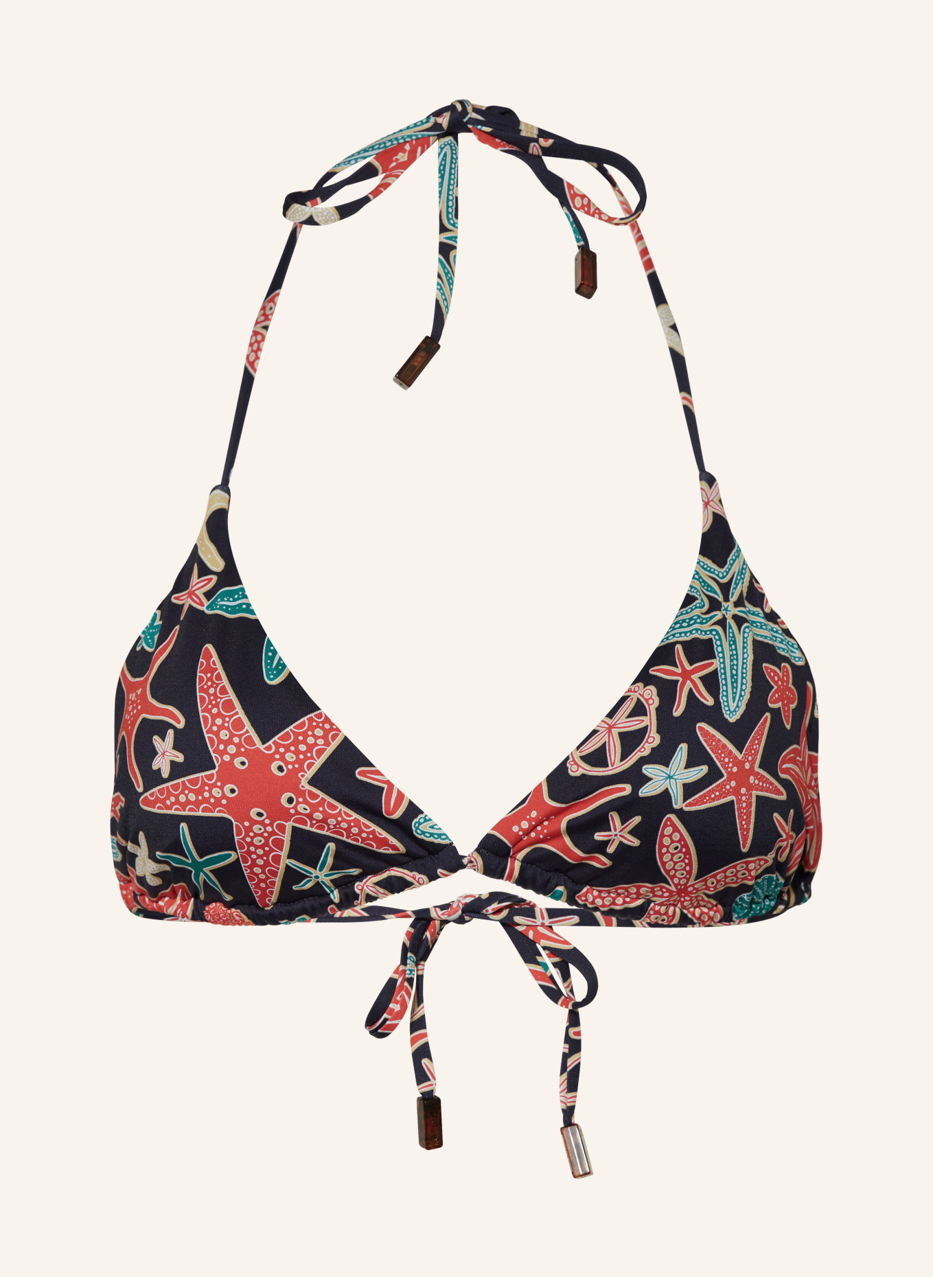 VILEBREQUIN Triangel-Bikini-Top HOLISTARFISH FLEUR, Farbe: DUNKELBLAU/ ROT/ PETROL (Bild 1)